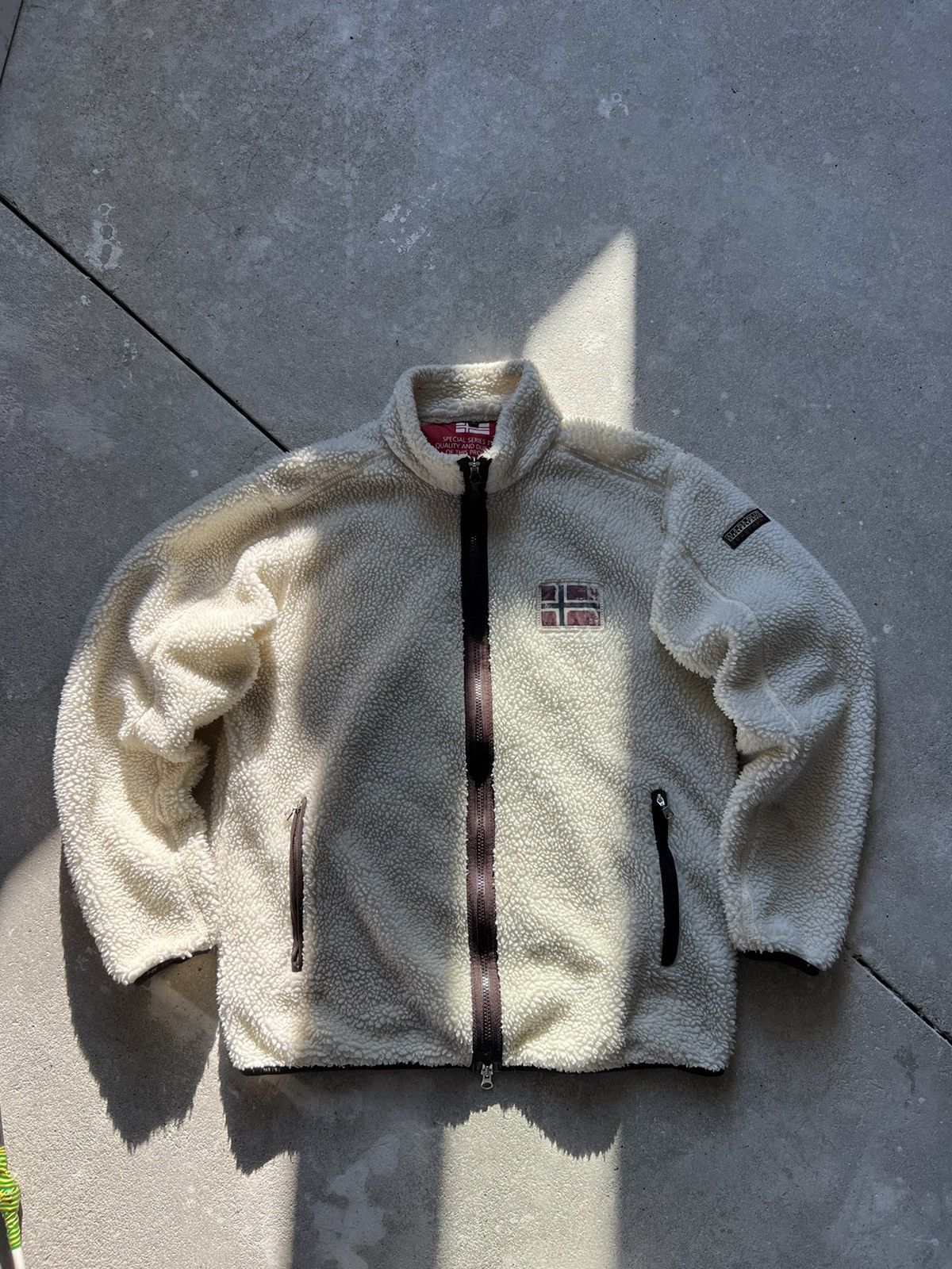 Napapijri × Vintage Vintage Napapijri Sherpa Jacket Size US L / EU 52-54 / 3 - 4 Thumbnail