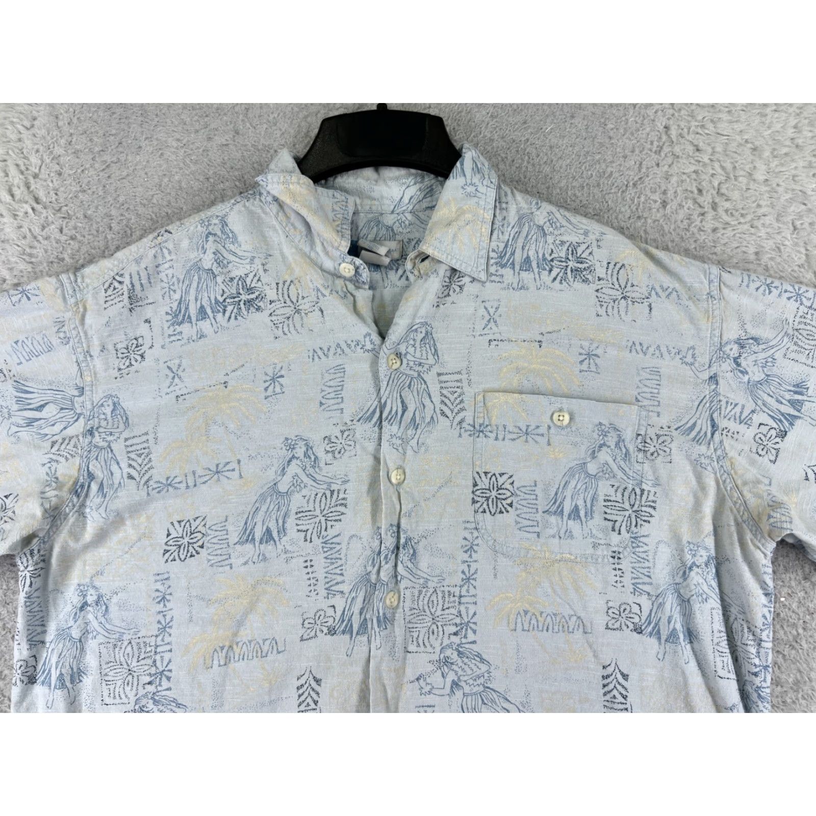 Vintage Half Moon Bay Shirt Men Blue Floral Hawaiian Button-Up Short Sleeve X-Large Size US XL / EU 56 / 4 - 4 Thumbnail