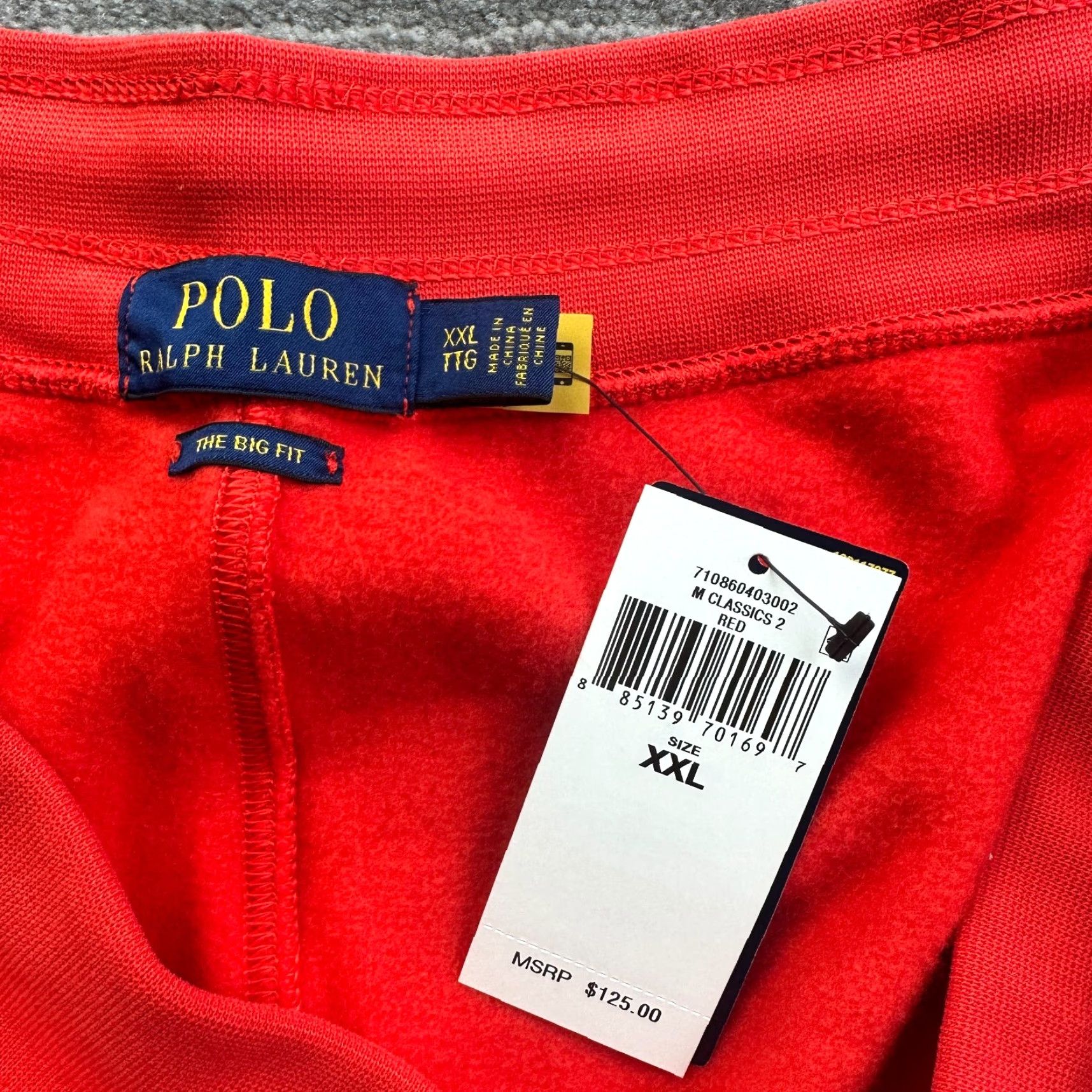 Polo Ralph Lauren Polo Ralph Lauren Pants Mens 2XL Red Sweatpants Pony Cuffed Big Fit Regular Inseam 28 in Pockets Adjustable Waist Knit Cotton Polyester Sweatpants Size US XXL / EU 58 / 5 - 6 Thumbnail