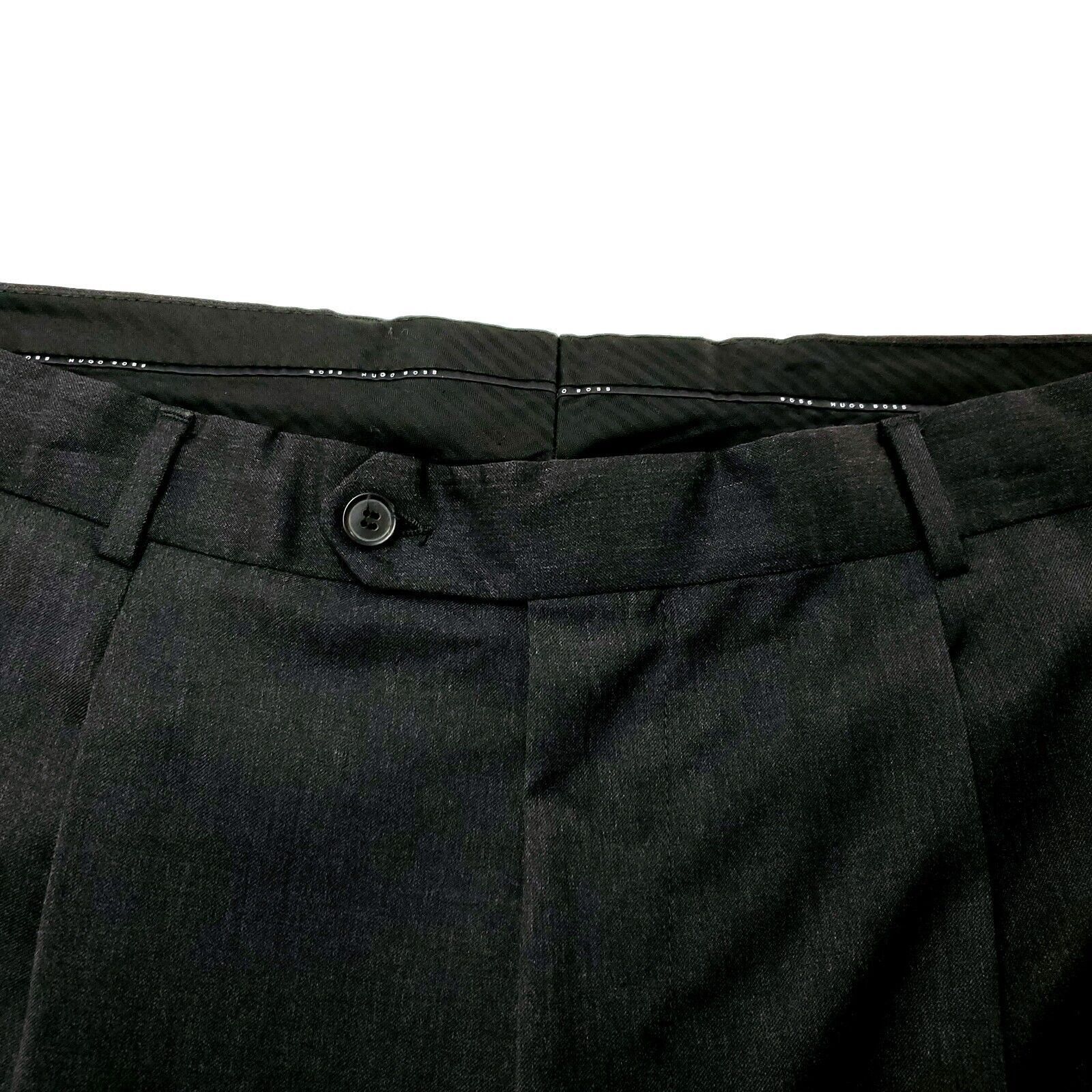 Hugo Boss Hugo Boss Wool Dress Pants Dr Hook 38/29 Gray Pleated Cuffed Size 38R - 2 Thumbnail