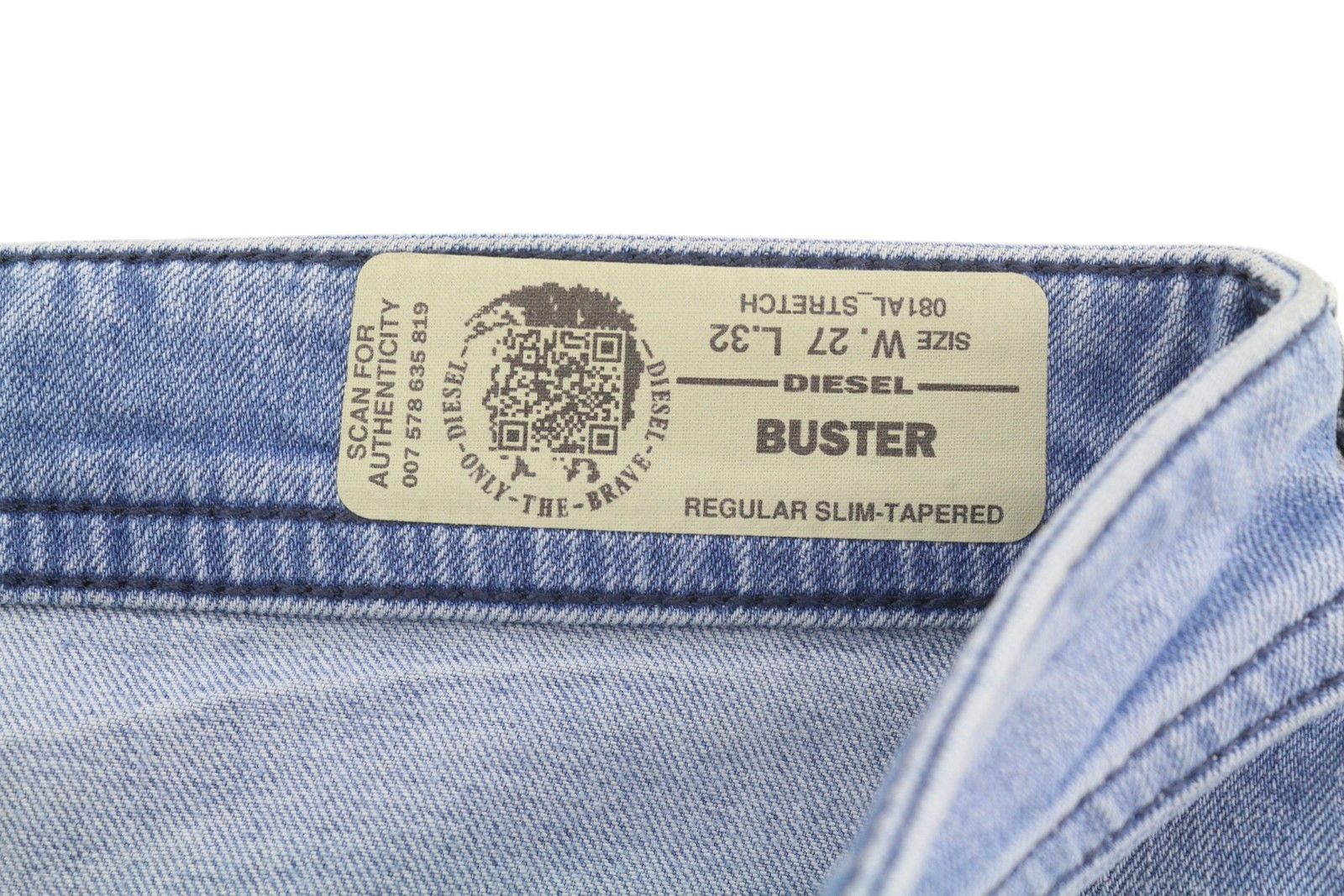 Diesel BUSTER 081AL W27/L32 Blue Faded Slim Tapered Jeans 89133 Size US 27 - 6 Thumbnail