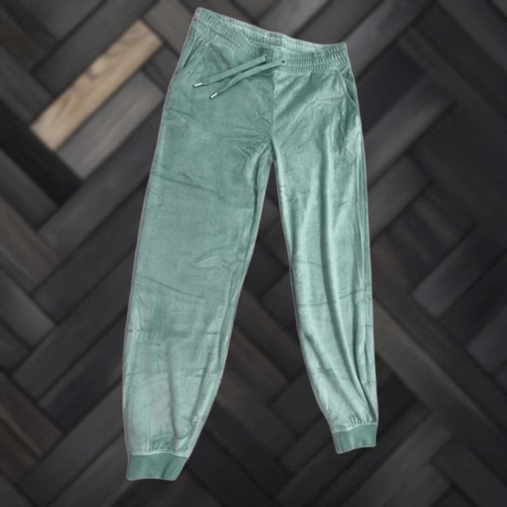 Juicy Couture Juicy Couture Del Ray Sweatpants M Chinois Green Velour Straight Sweatpants Women Regular Size 32" / US 10 / IT 46 - 1 Thumbnail