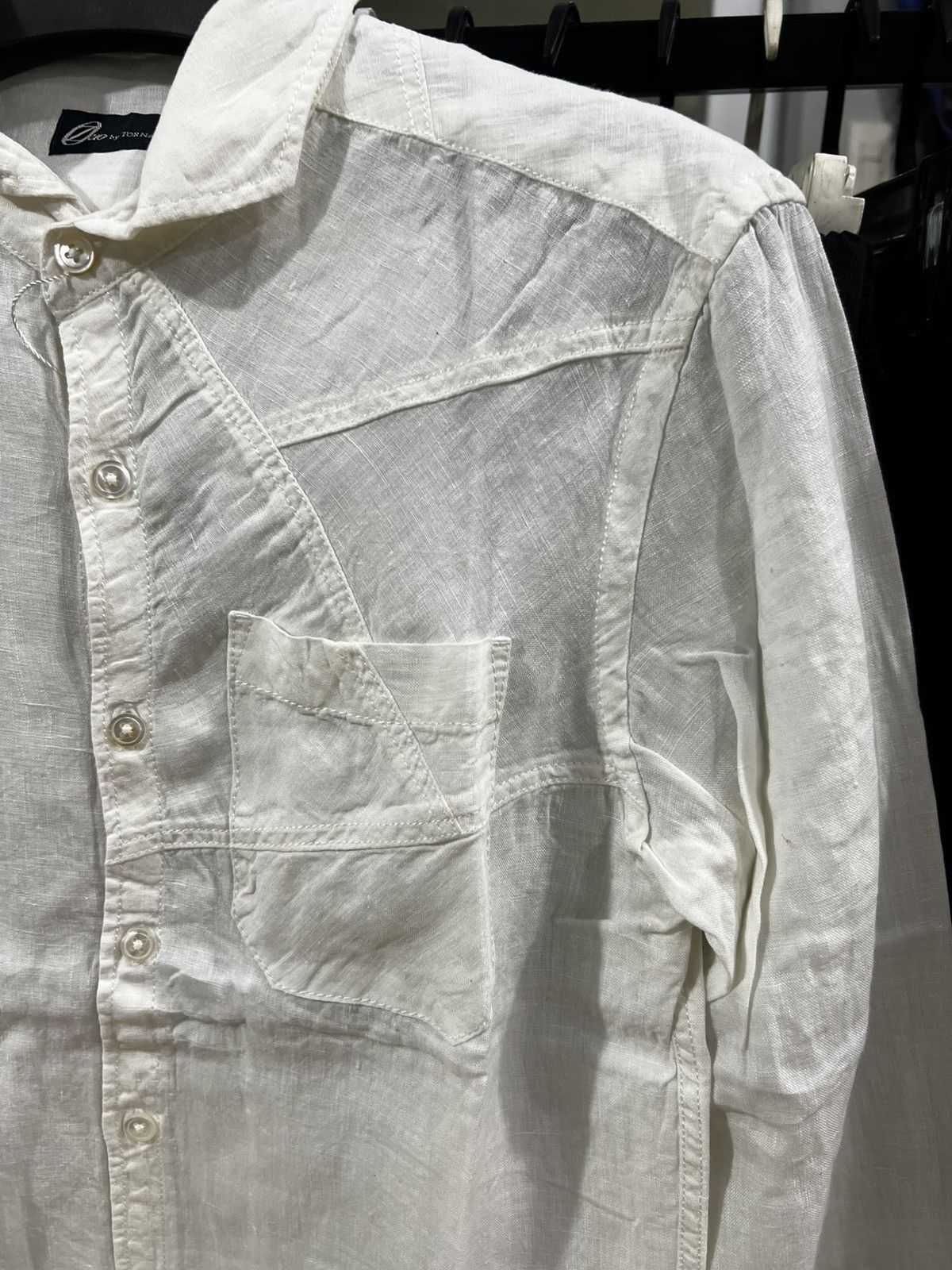 Tornado Mart Tornado Mart Linen White Shirt Size US M / EU 48-50 / 2 - 5 Thumbnail