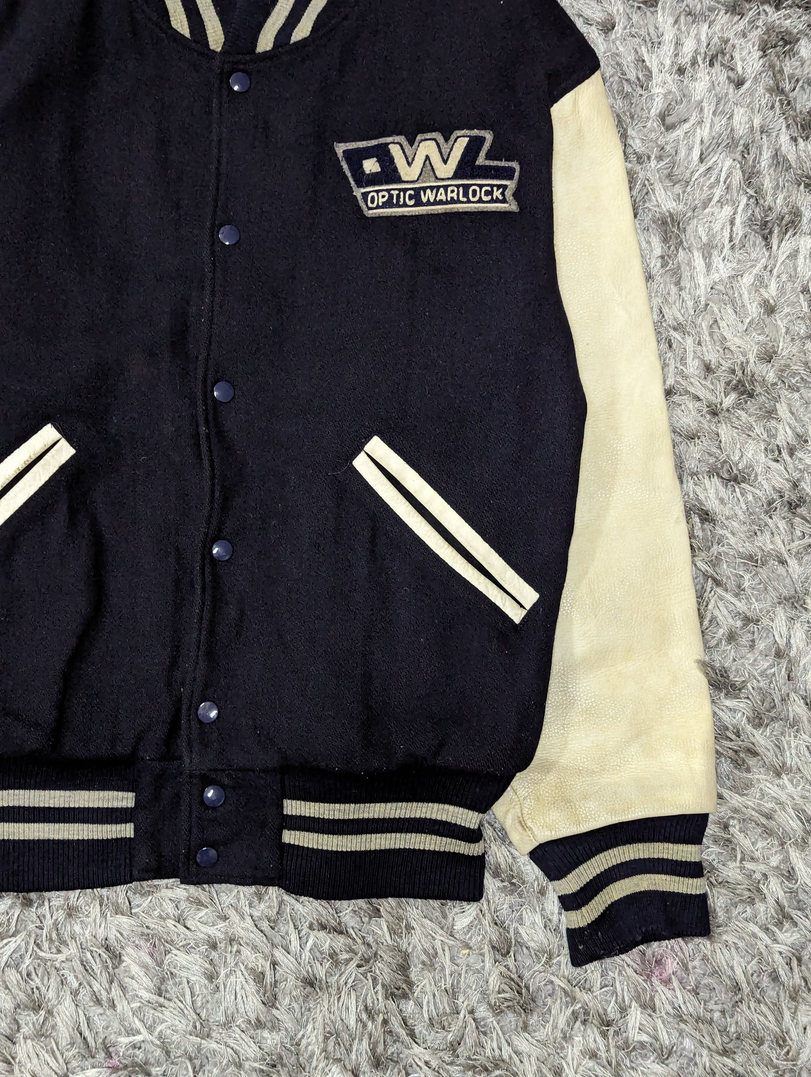 Delong Vintage Optic War Lock Leather Varsity Jacket Bomber Size US L / EU 52-54 / 3 - 4 Thumbnail