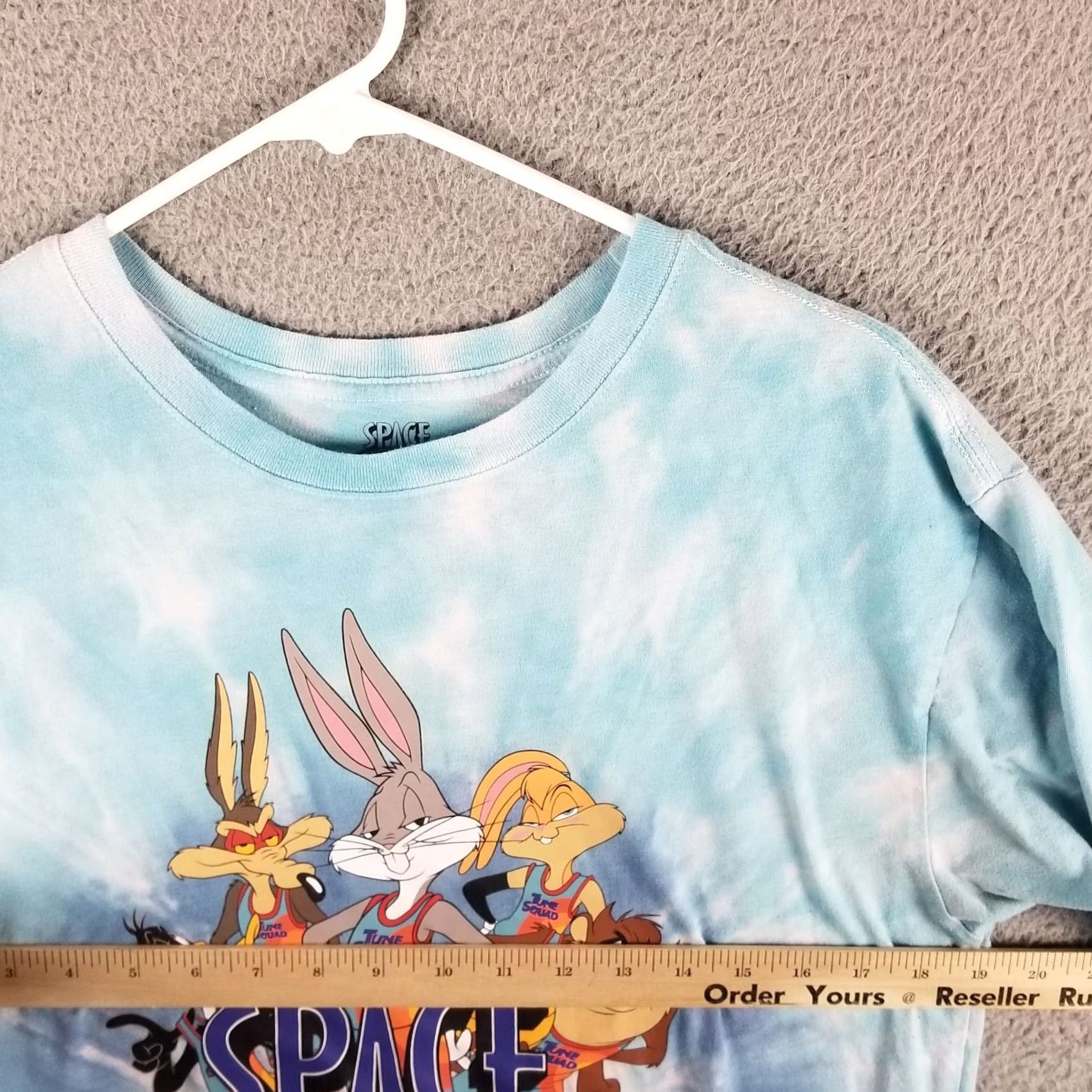Vintage Space Jam Men T-Shirt Medium Tie-Dye A New Legacy Cartoon Cast Graphic Adult Tee Blue M Mens T-Shirt Size US M / EU 48-50 / 2 - 6 Thumbnail