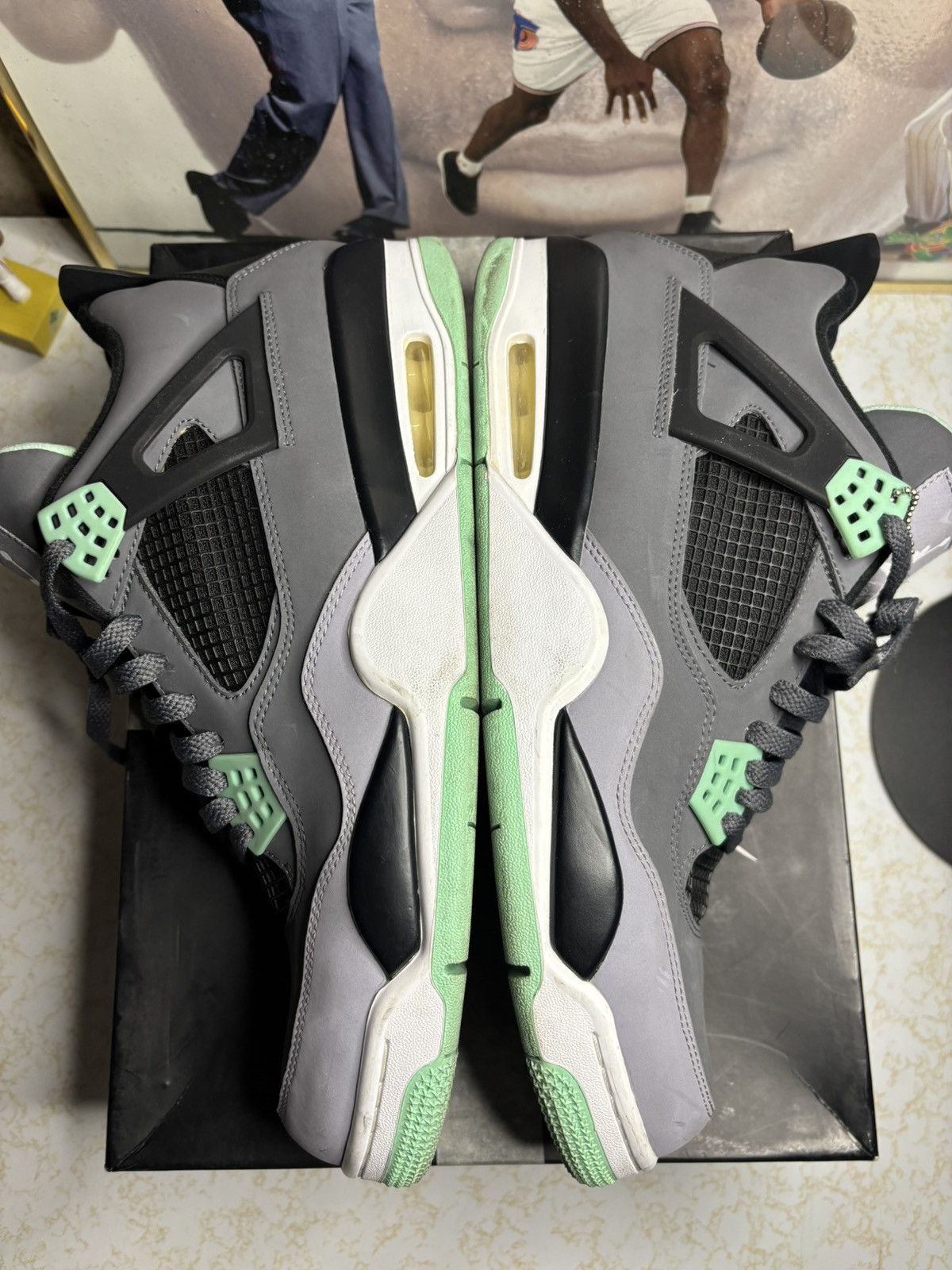 Jordan Brand Jordan Retro 4 ‘green glow’ Size US 13 / EU 46 - 4 Thumbnail