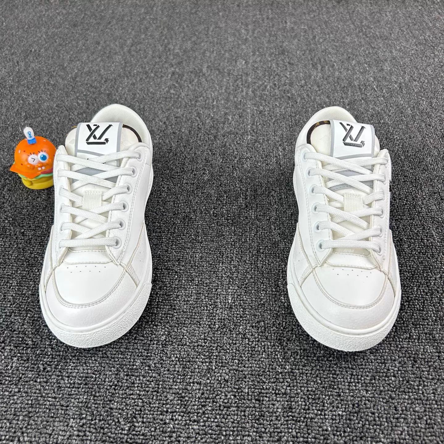Louis Vuitton LV White Misplaced Logo Sneaker Monogram Heel Size US 5 / IT 35 - 2 Thumbnail