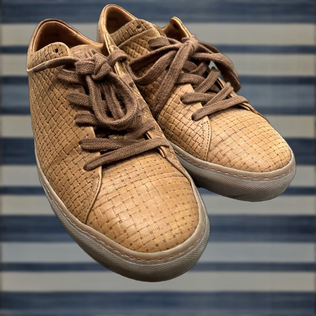 Aquatalia AQUATALIA Alaric Embossed Woven Leather Sneakers - Gray - Mens 9 M - Athletic Low Top - Weatherproof Size US 9 / EU 42 - 1 Thumbnail