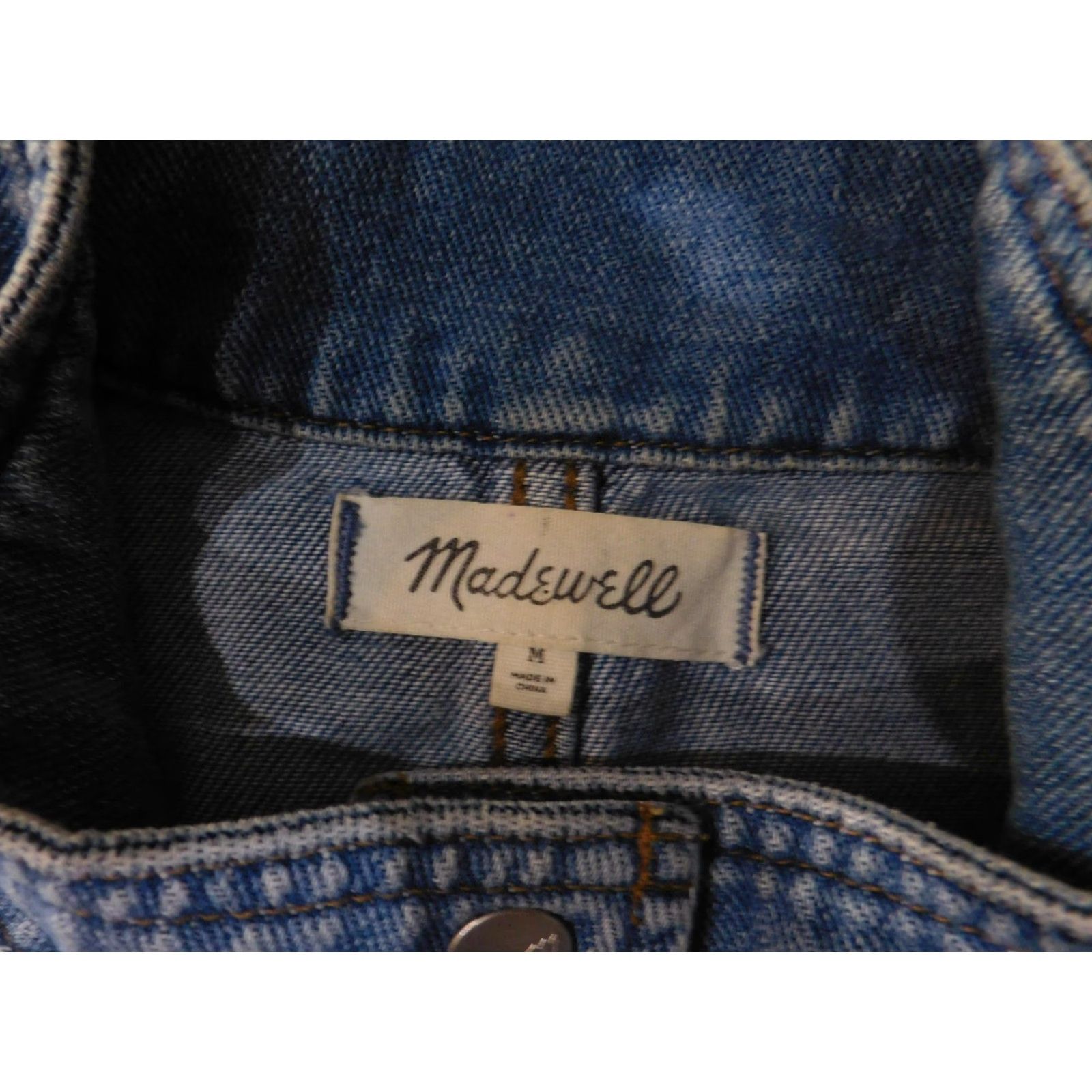 Madewell Madewell Jacket Womens Medium Blue Denim Chore Coat Utility Workwear Belted Size M / US 6-8 / IT 42-44 - 7 Thumbnail