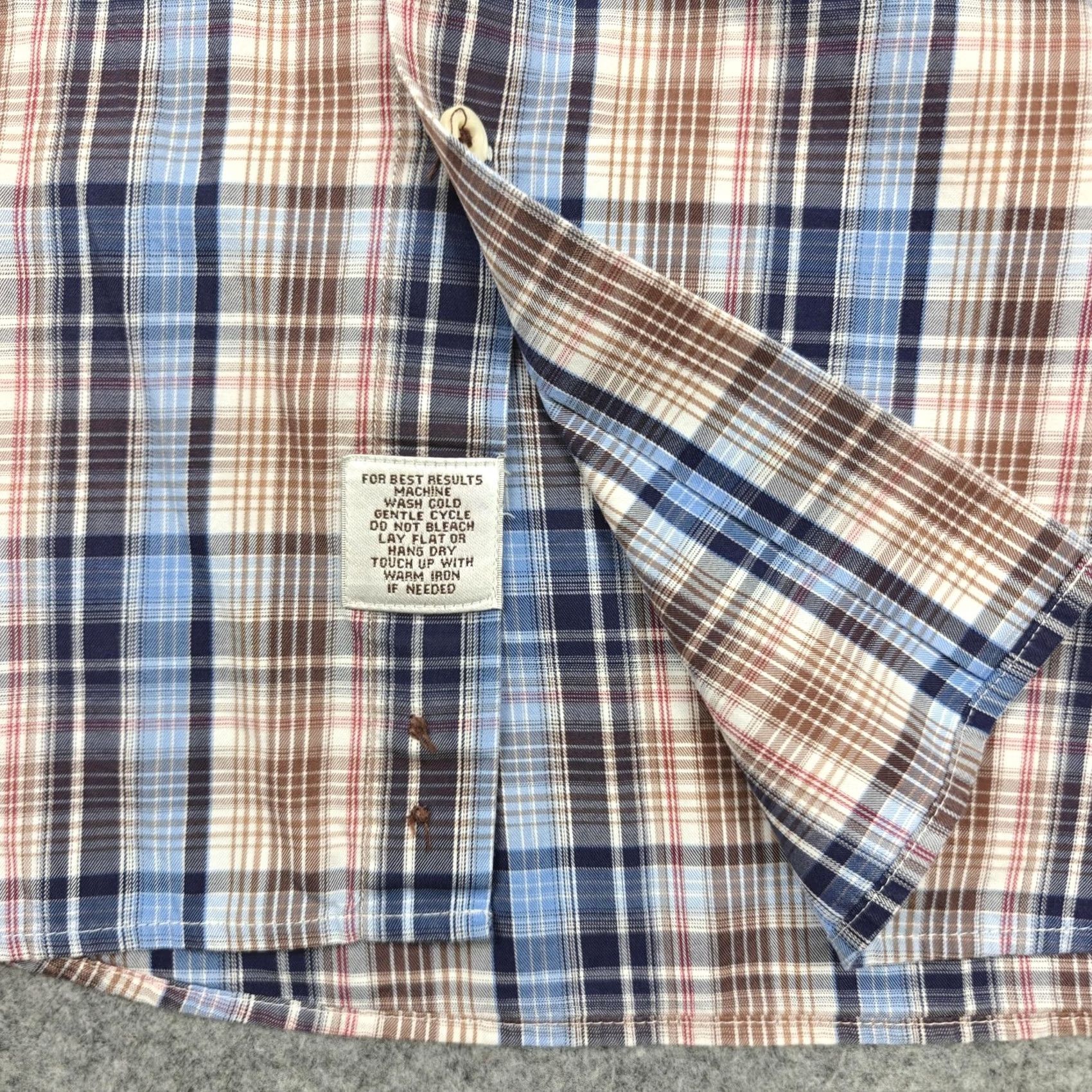 Peter Millar Peter Millar Shirt Mens XL Blue Plaid Cotton Long Sleeve Button-Up Casual Size US XL / EU 56 / 4 - 2 Thumbnail