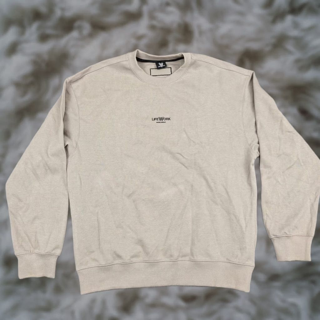Logo 7 VINTAGE LifeWork Sweatshirt Mens Medium Beige Logo Crewneck Pullover Graphic Size US M / EU 48-50 / 2 - 1 Thumbnail