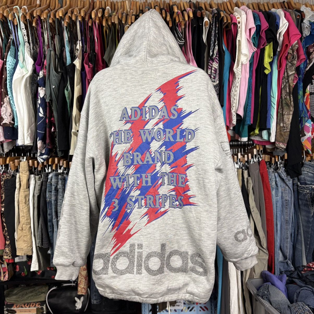 Adidas Adidas Grey graphic zip up jacket Size US M / EU 48-50 / 2 - 3 Thumbnail