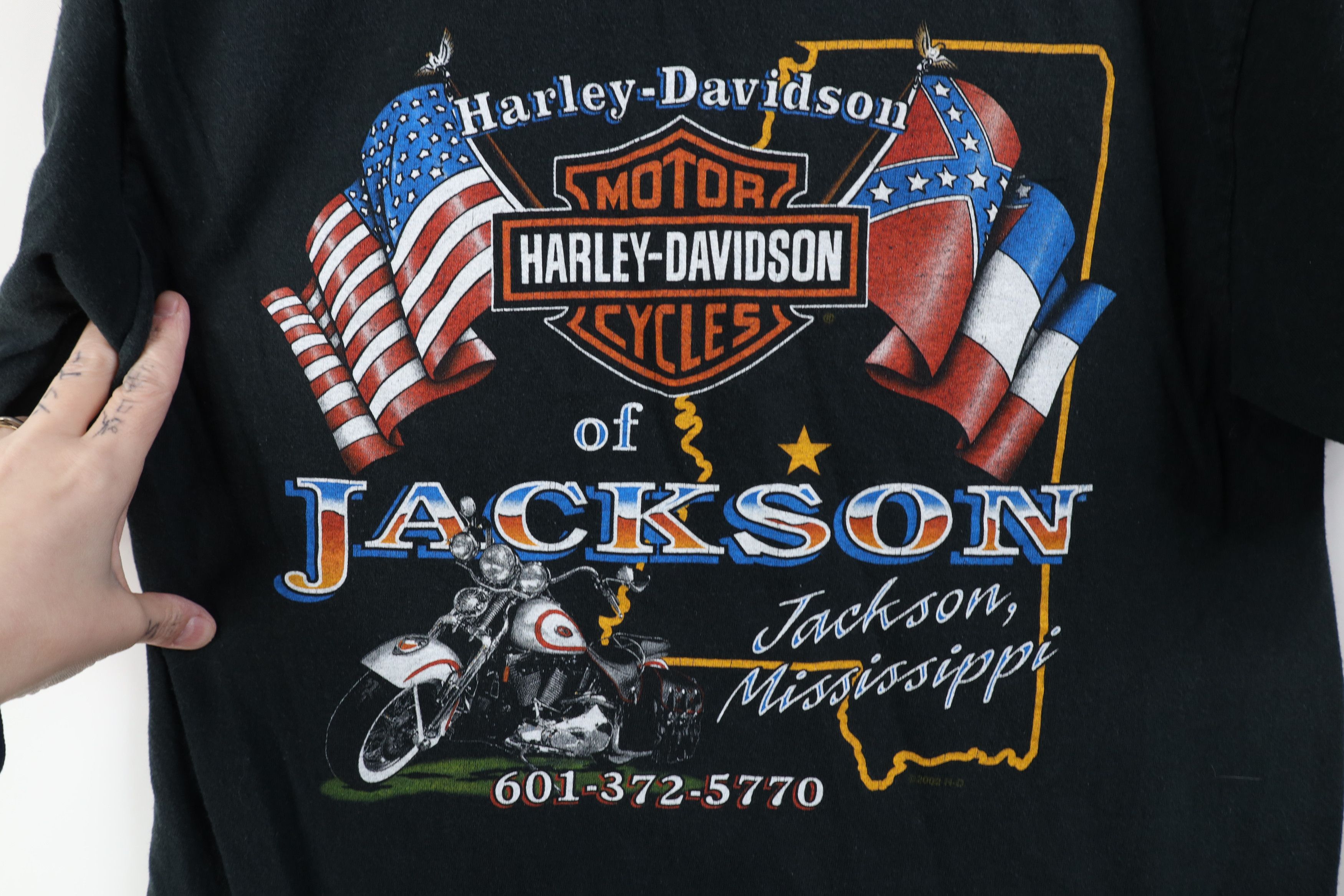 Harley Davidson Vintage Y2K 2005 Harley Davidson Eagle T-Shirt Black USA Size US M / EU 48-50 / 2 - 10 Thumbnail