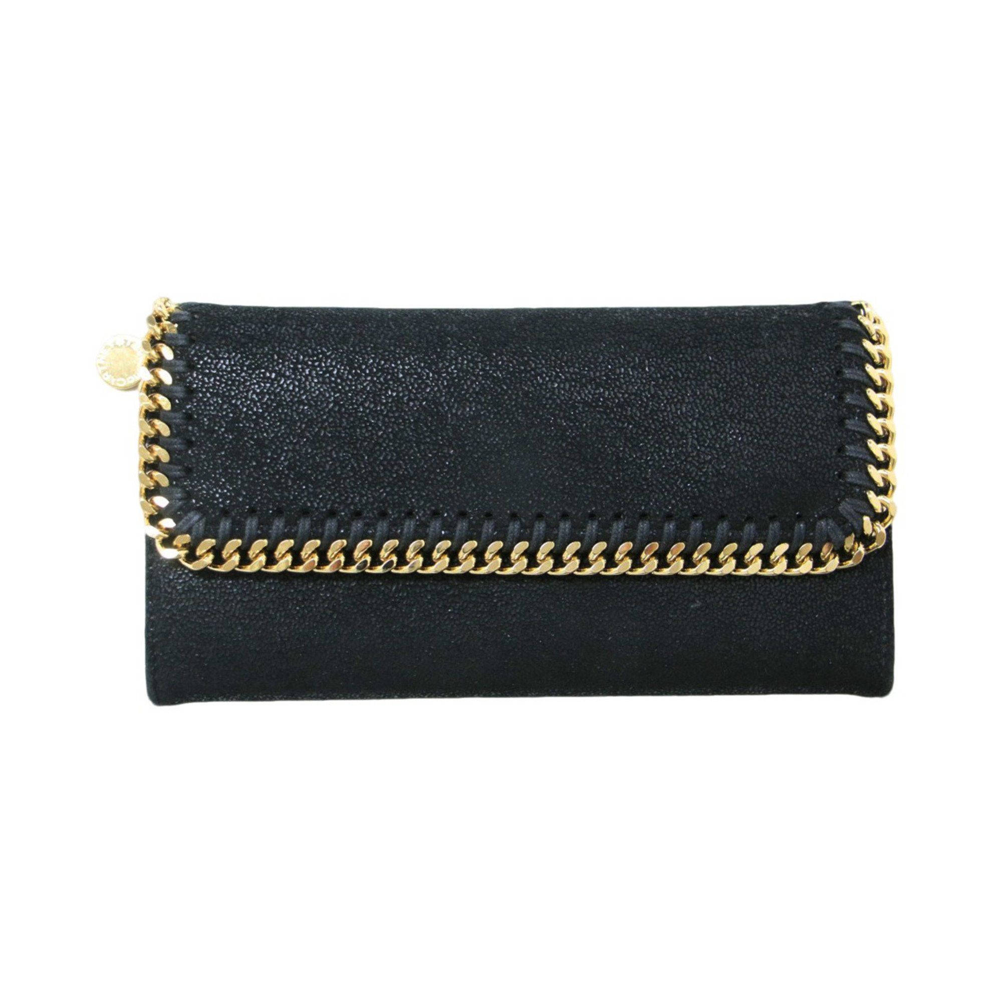 Stella McCartney STELLA McCARTNEY Stella McCartney Falabella Flap Long Wallet Chain Black Gold Size ONE SIZE - 1 Thumbnail
