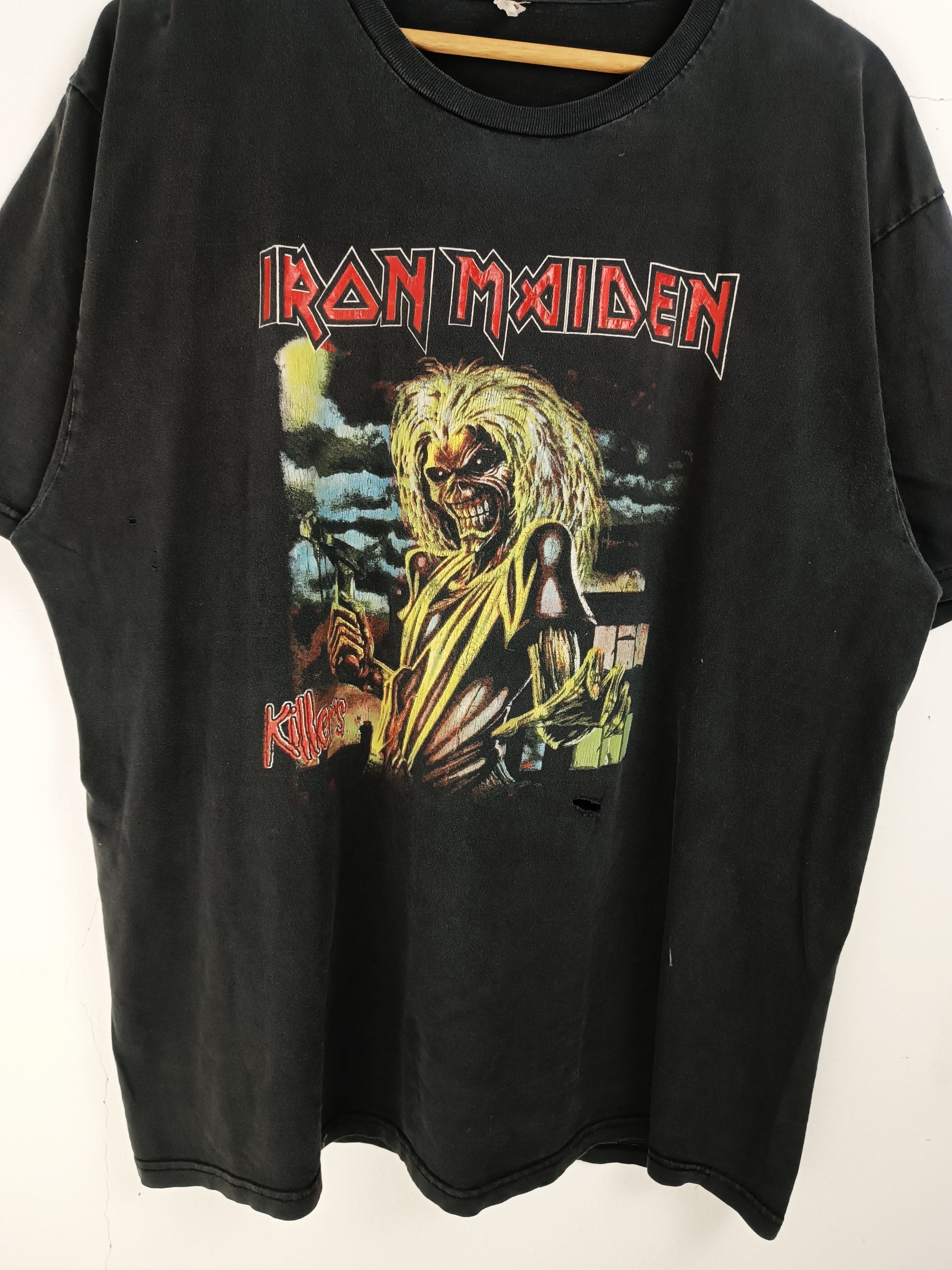 Band Tees THRASHED FADED VINTAGE IRON MAIDEN KILLERS METAL VERY RARE Size US XXL / EU 58 / 5 - 7 Thumbnail