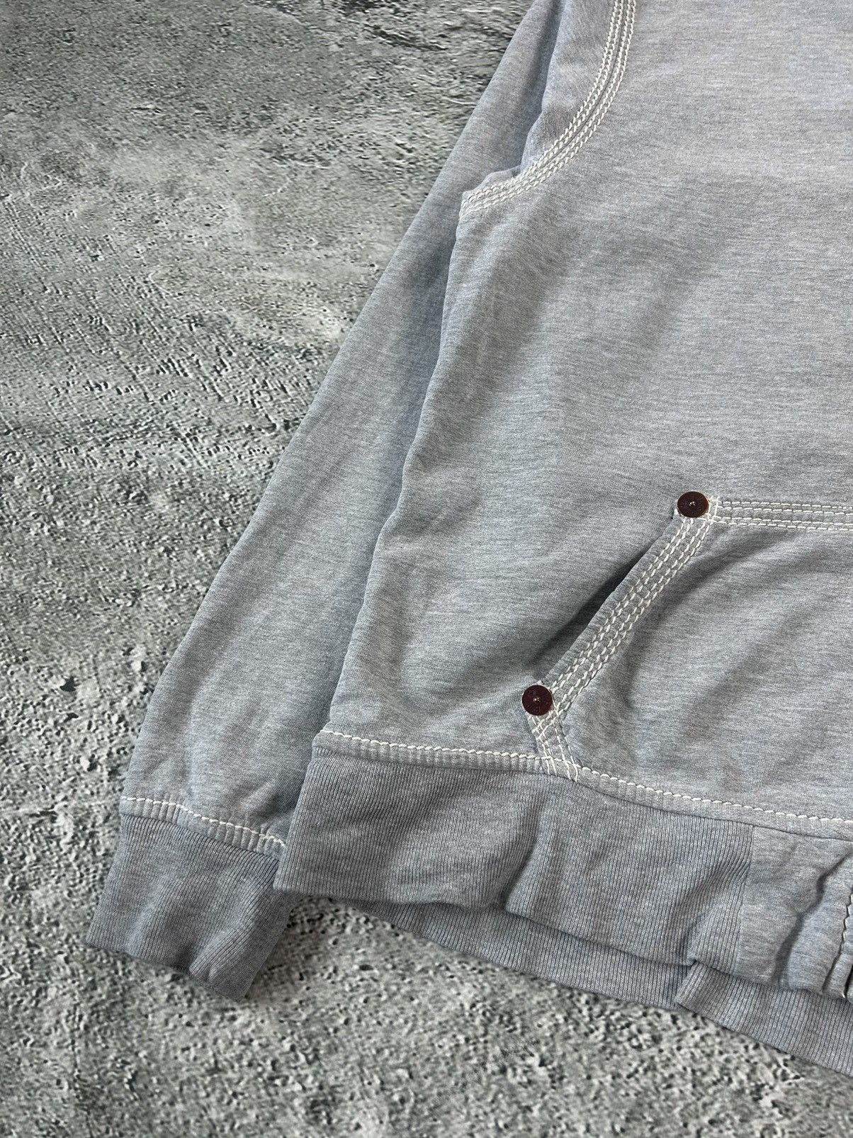True Religion × Vintage True Religion vintage grey zip hoodie white thick stitching Size US XXL / EU 58 / 5 - 4 Thumbnail