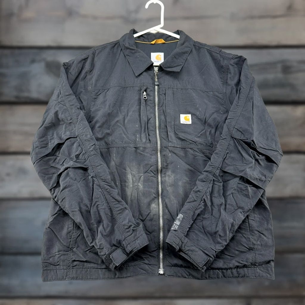 Carhartt VINTAGE Carhartt Jacket Mens M Black Full Swing Zip Nylon Rain Defender Workwear Logo Size US M / EU 48-50 / 2 - 1 Thumbnail
