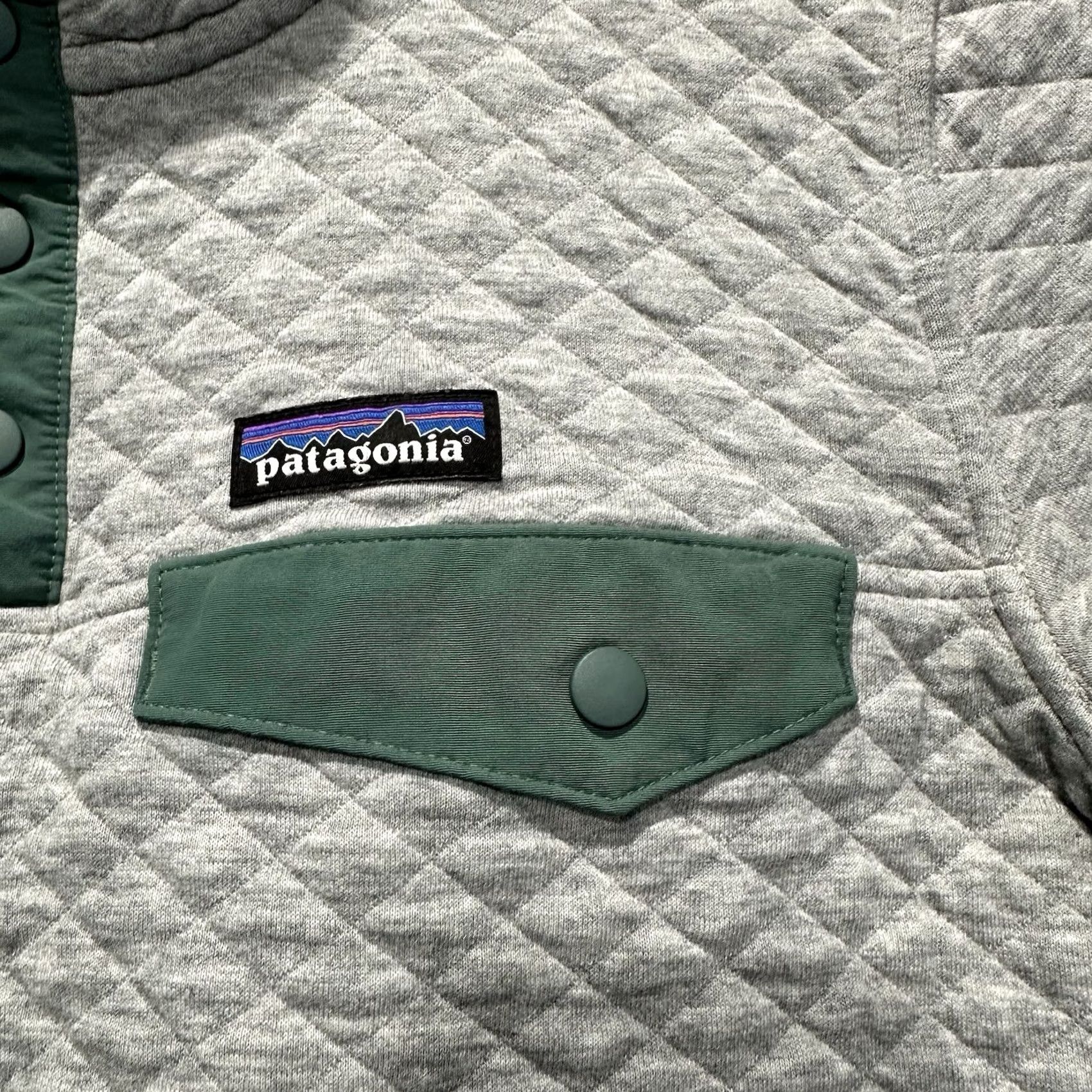 Patagonia Patagonia Sweater Womens XS Gray Green Quilted Snap-T Mock Jacket Classic Outdoor Size XS / US 0-2 / IT 36-38 - 6 Thumbnail