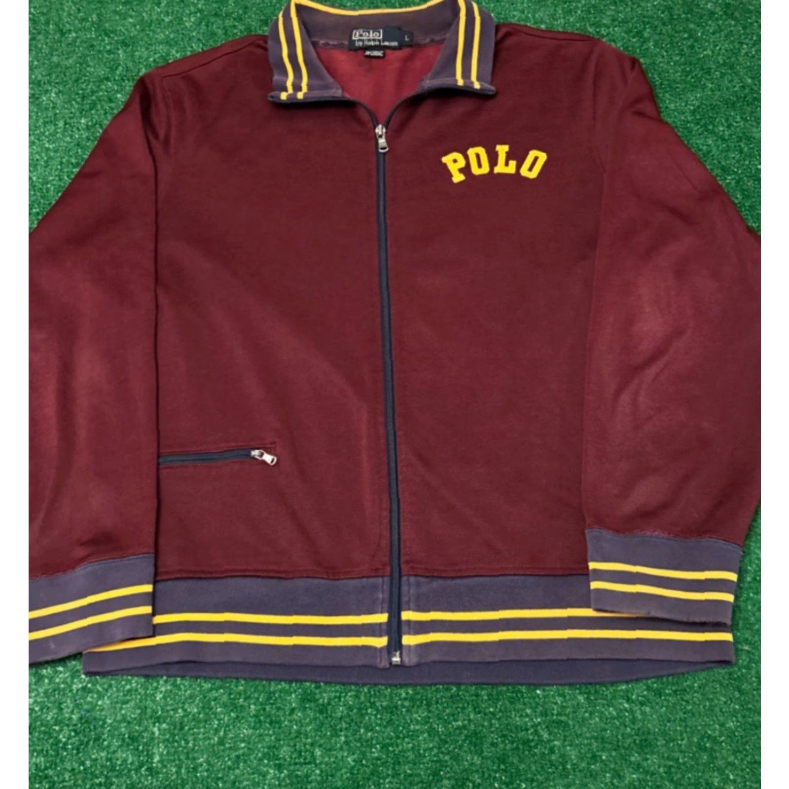 Polo Ralph Lauren VINTAGE Polo Ralph Lauren Full Zip Track Jacket Mens Large Red 90s 1990s Varsity Jacket Size US L / EU 52-54 / 3 - 4 Thumbnail