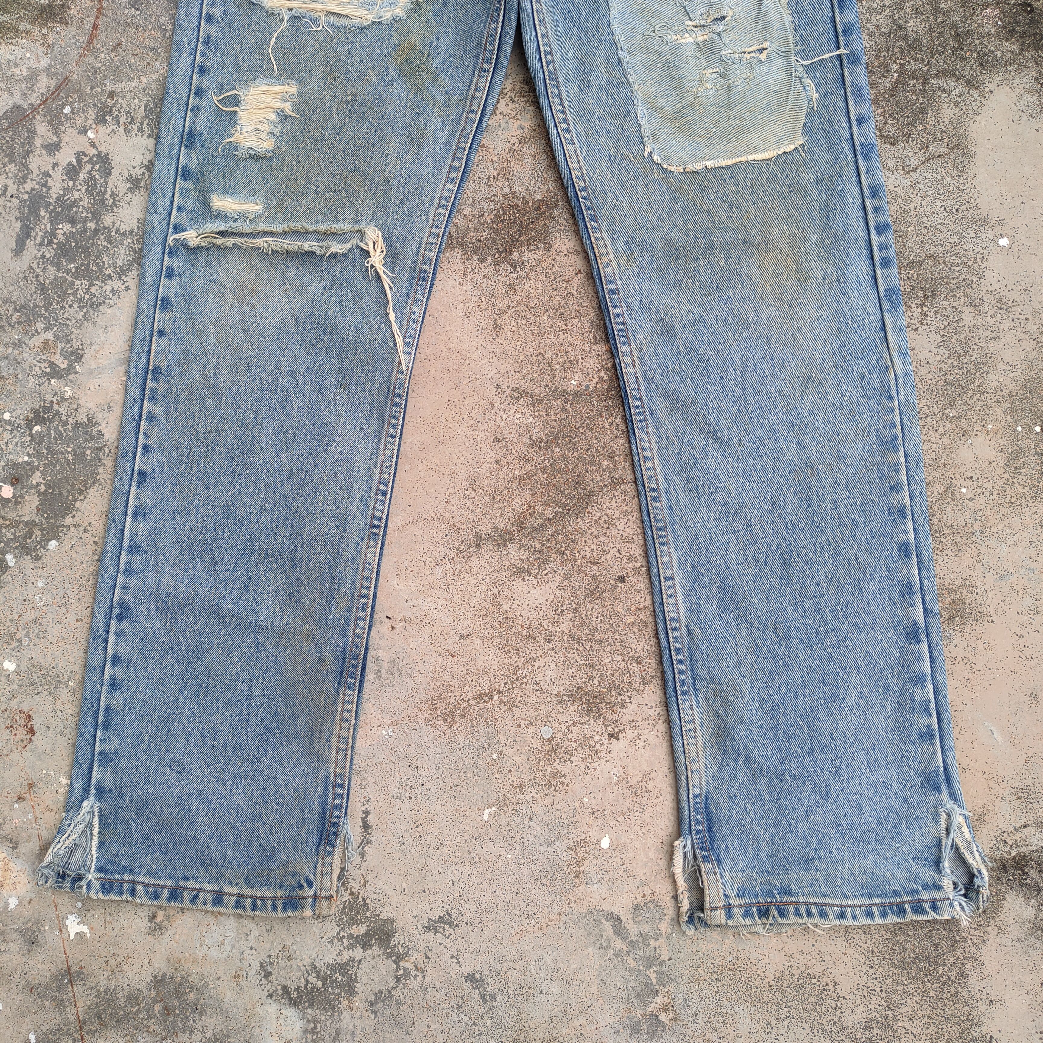 Levi's × Vintage VINTAGE LEVI'S 505 MEXICO RIPPED JEANS DENIM PANTS Size US 28 / EU 44 - 3 Thumbnail