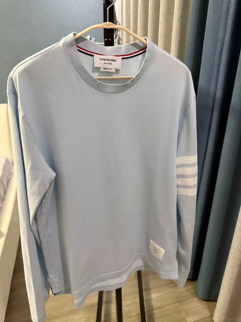 Thom Browne Thom Browne Light Blue Short Sleeve T-shirt - dmc Size US M / EU 48-50 / 2 - 1 Thumbnail