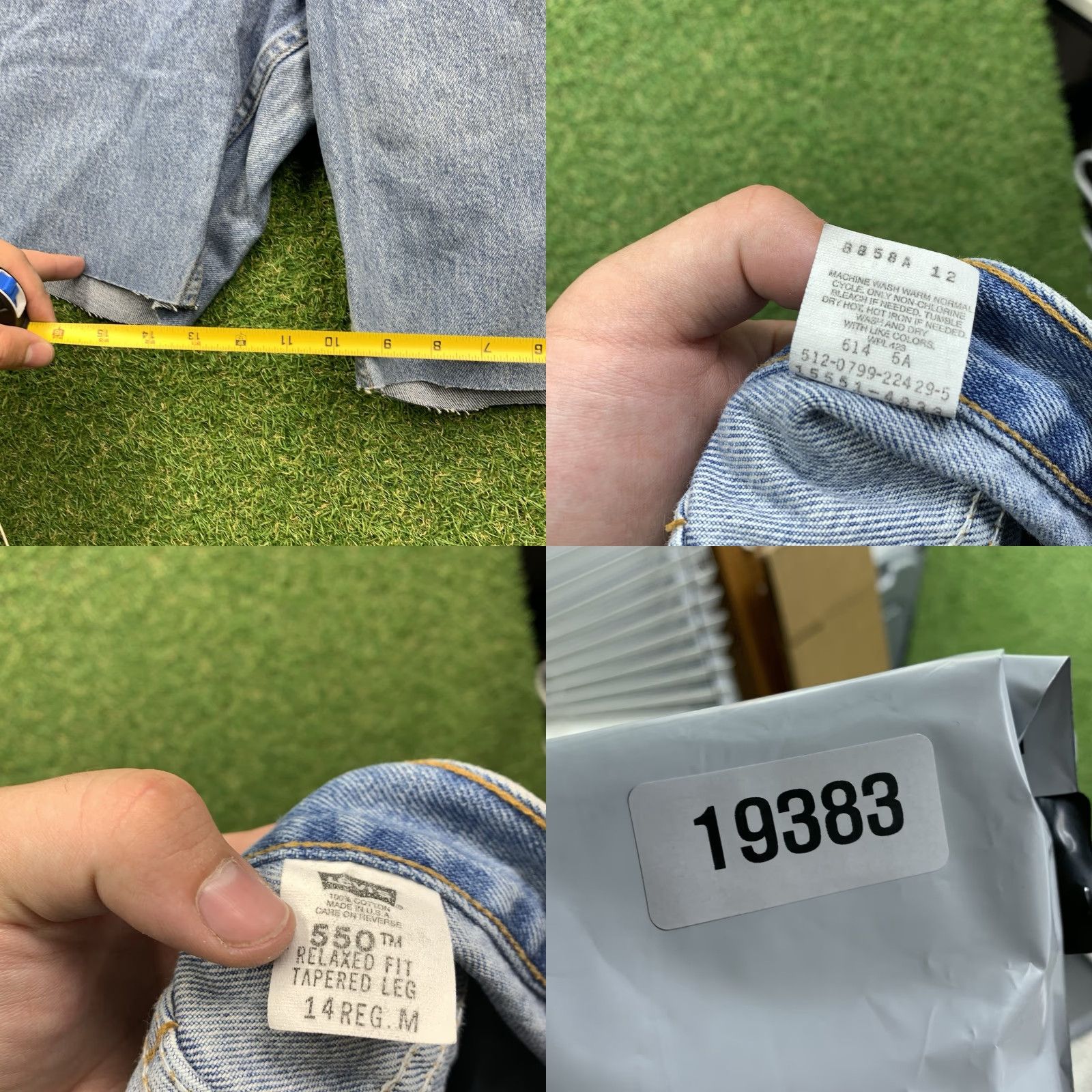 Levi's VINTAGE Levi's 550 Jean Shorts Womens 14 Relaxed Fit Bermuda Y2K Blue Light Cut Off 90s Grunge Size 36" / US 14 / IT 50 - 8 Thumbnail