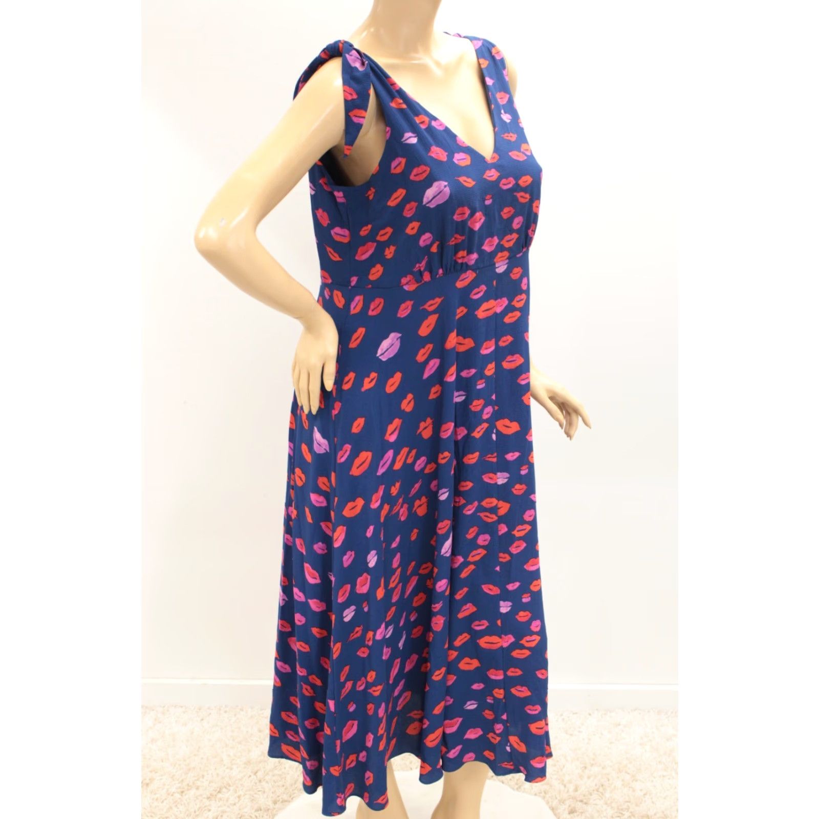 Betsey Johnson Betsey Johnson Dress Women's 14W Blue Kiss Tie Shoulder Straps Midi New Size XL / US 12-14 / IT 48-50 - 4 Thumbnail