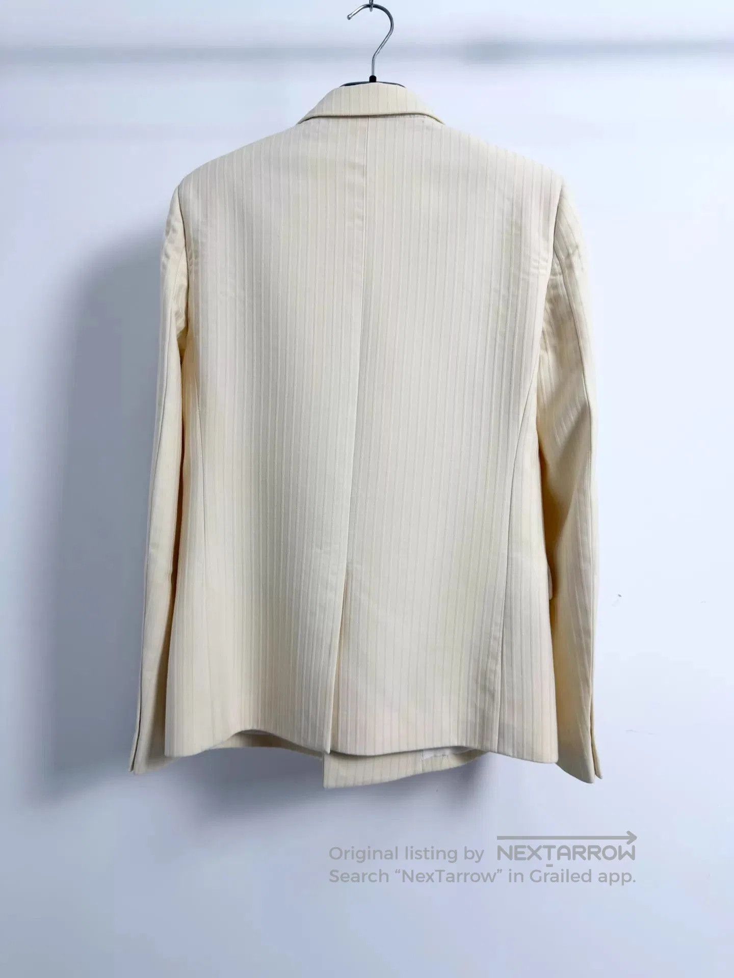 Saint Laurent Paris Beige Pinstripe Double-Breasted Blazer. Size US M / EU 48-50 / 2 - 2 Thumbnail