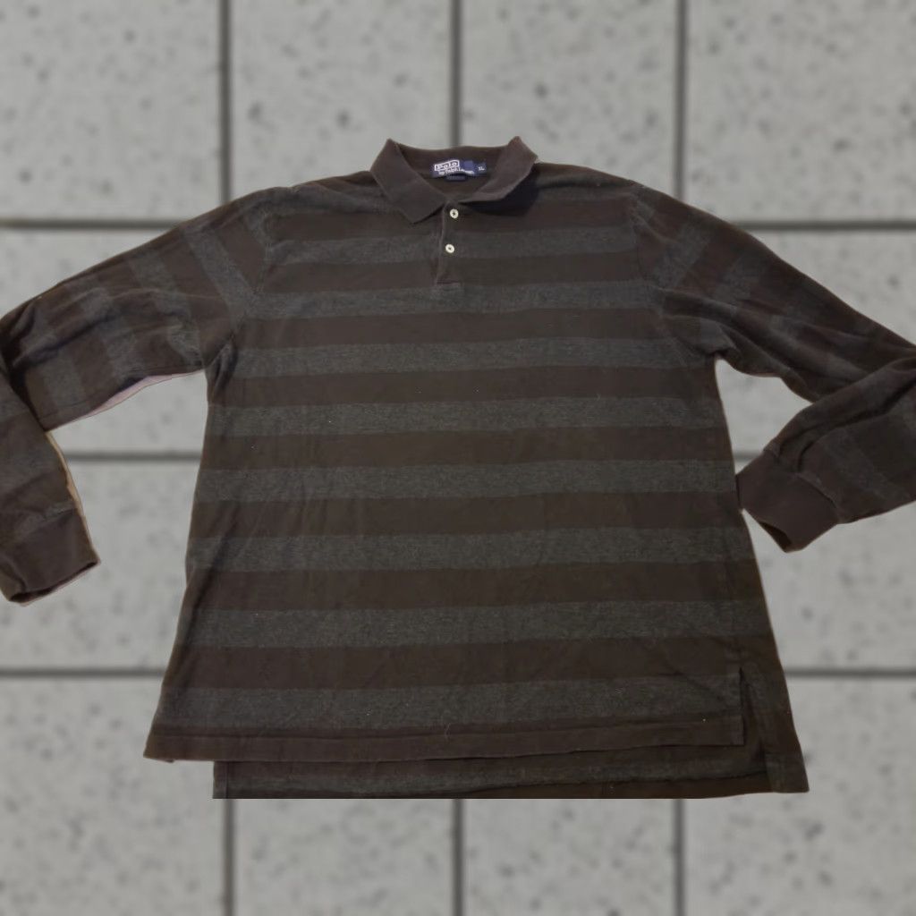 Polo Ralph Lauren Polo Ralph Lauren Shirt Polo XL Gray Cotton Long Sleeve Men Regular Size XL Knit Logo Button-Front Collar Golf Casual Vintage: No Size US XL / EU 56 / 4 - 1 Thumbnail