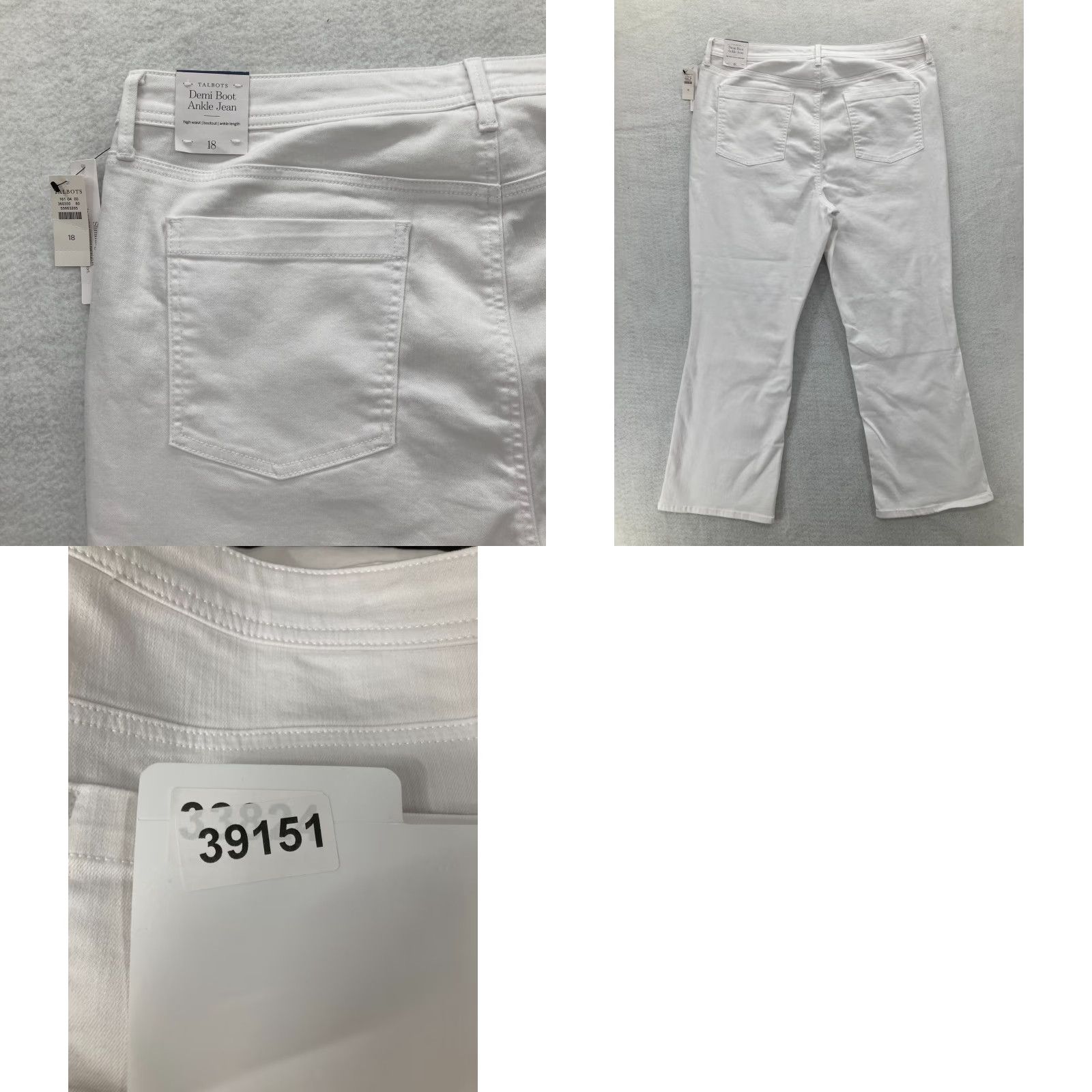 Talbots Talbots Jeans Women's Plus 18 Demi Boot Ankle White Stretch Denim Button Fly NWT Size 40" / US 18 - 9 Thumbnail