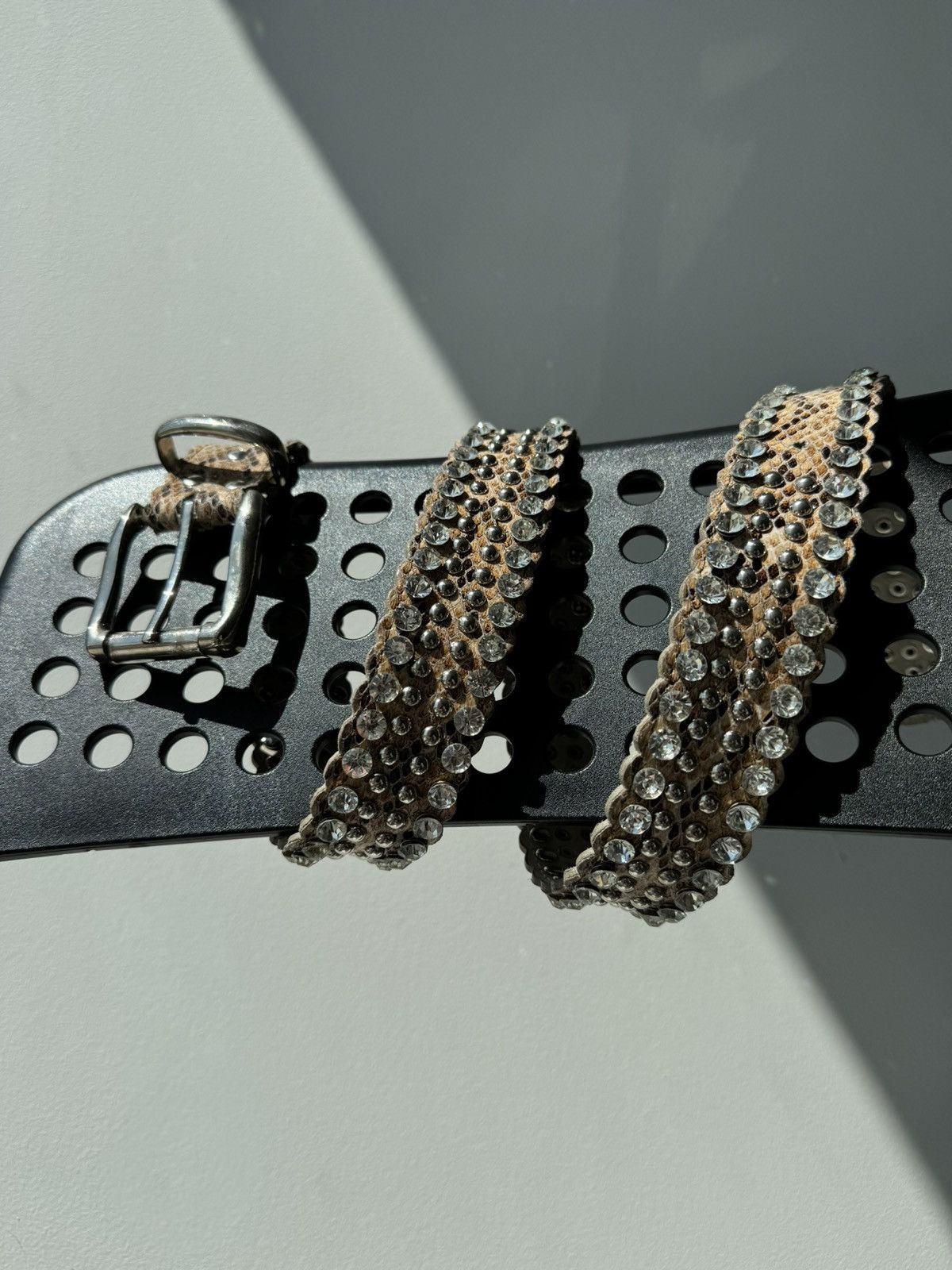 B.B. Simon × Vintage Vintage Rhinestone Y2k Leopard Avant Garde Belt Rare Size ONE SIZE - 3 Thumbnail