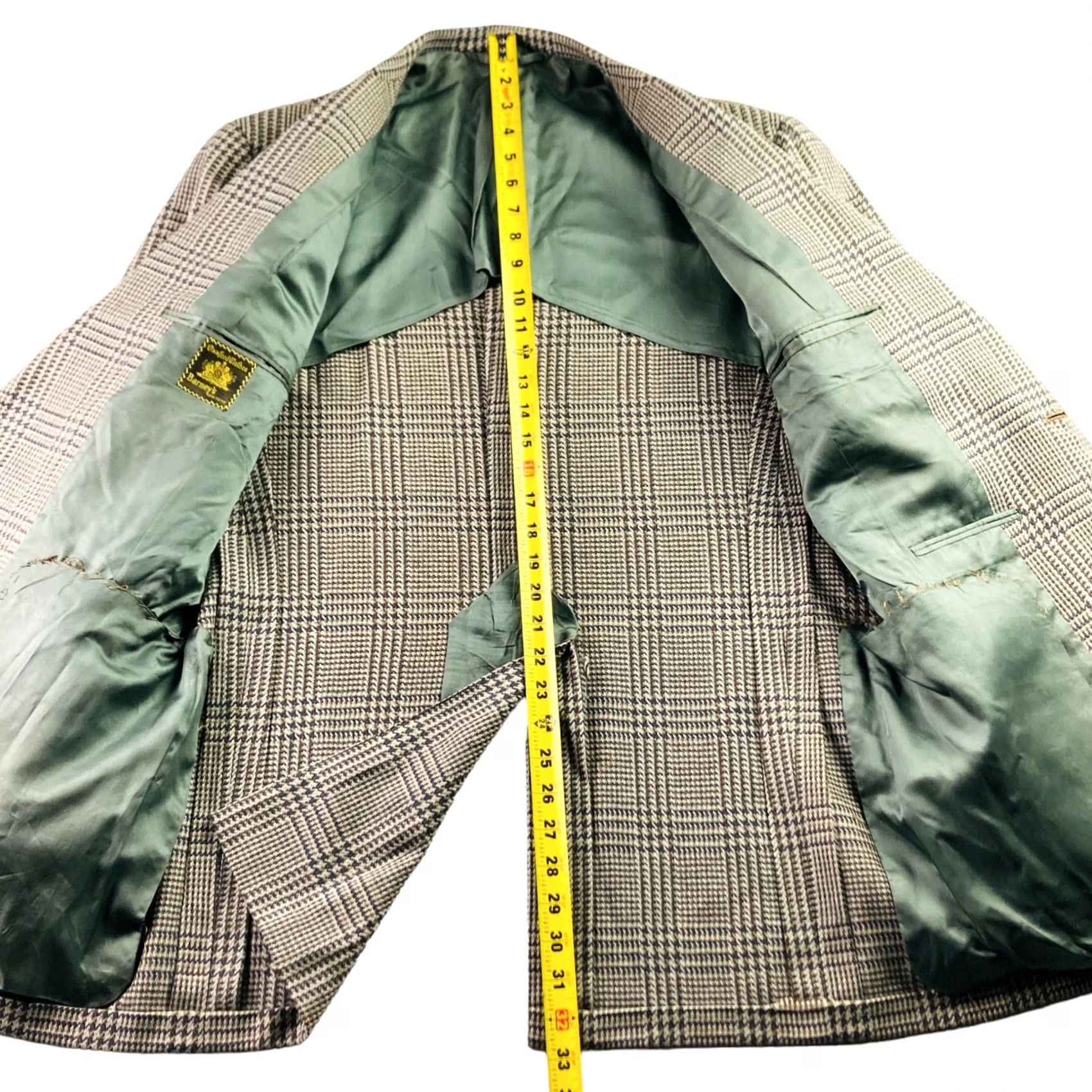 Vintage VINTAGE Oxxford Clothes Blazer Men 44 Long Wool Tweed Houndstooth Plaid 2-Button Jacket Mens Size 44R - 6 Thumbnail
