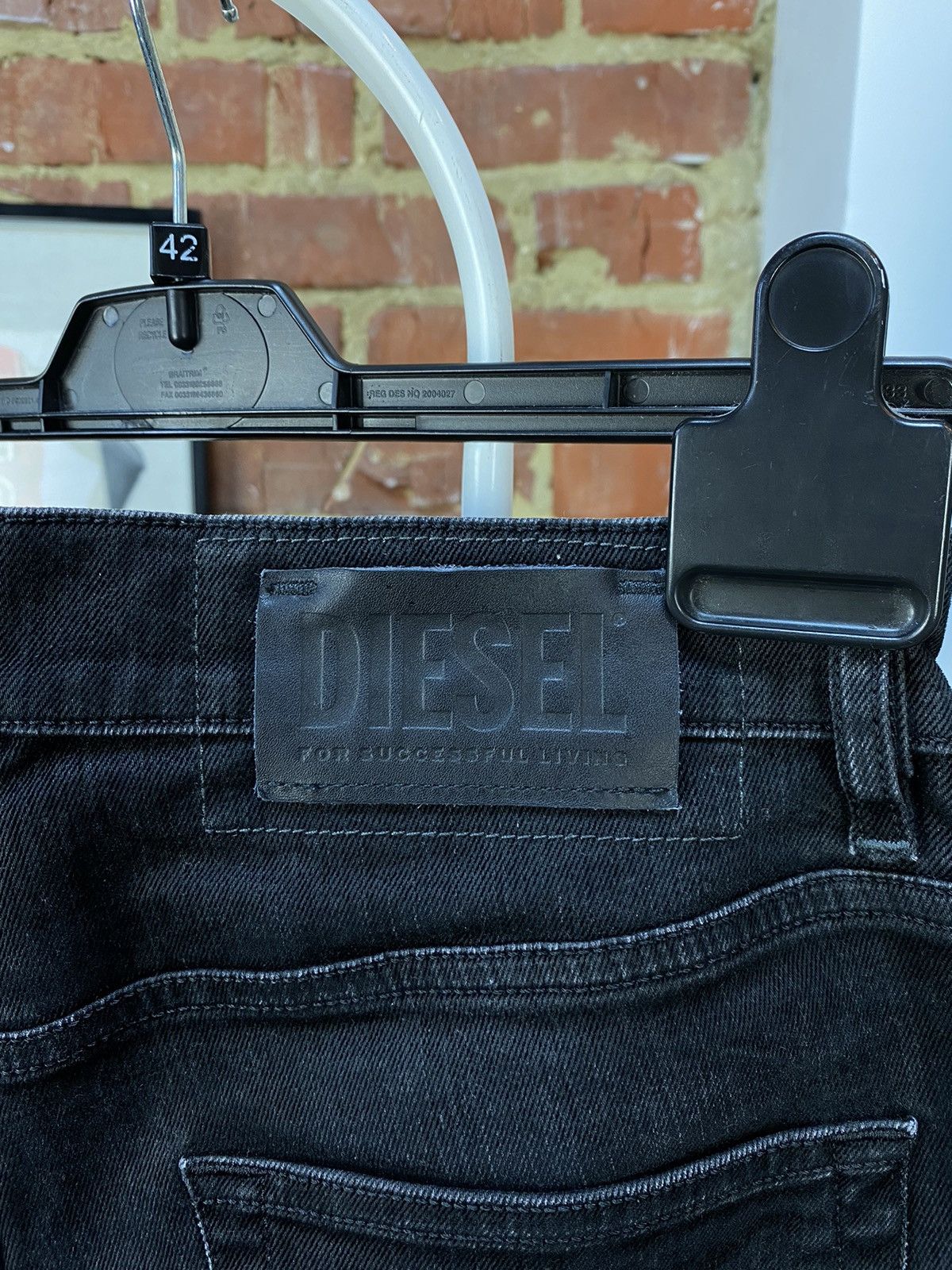 Diesel Diesel D-Strukt Tapered Stretch Black Jeans Size US 30 / EU 46 - 9 Thumbnail