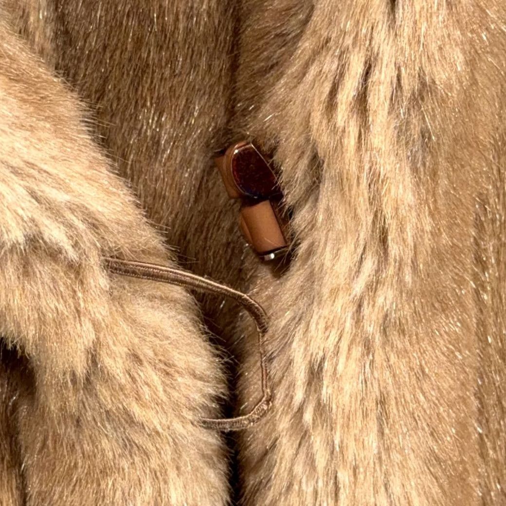 Bally VINTAGE De Ball Coat Womens SMALL Brown Faux Fur Long USA 80s Size S / US 4 / IT 40 - 6 Thumbnail