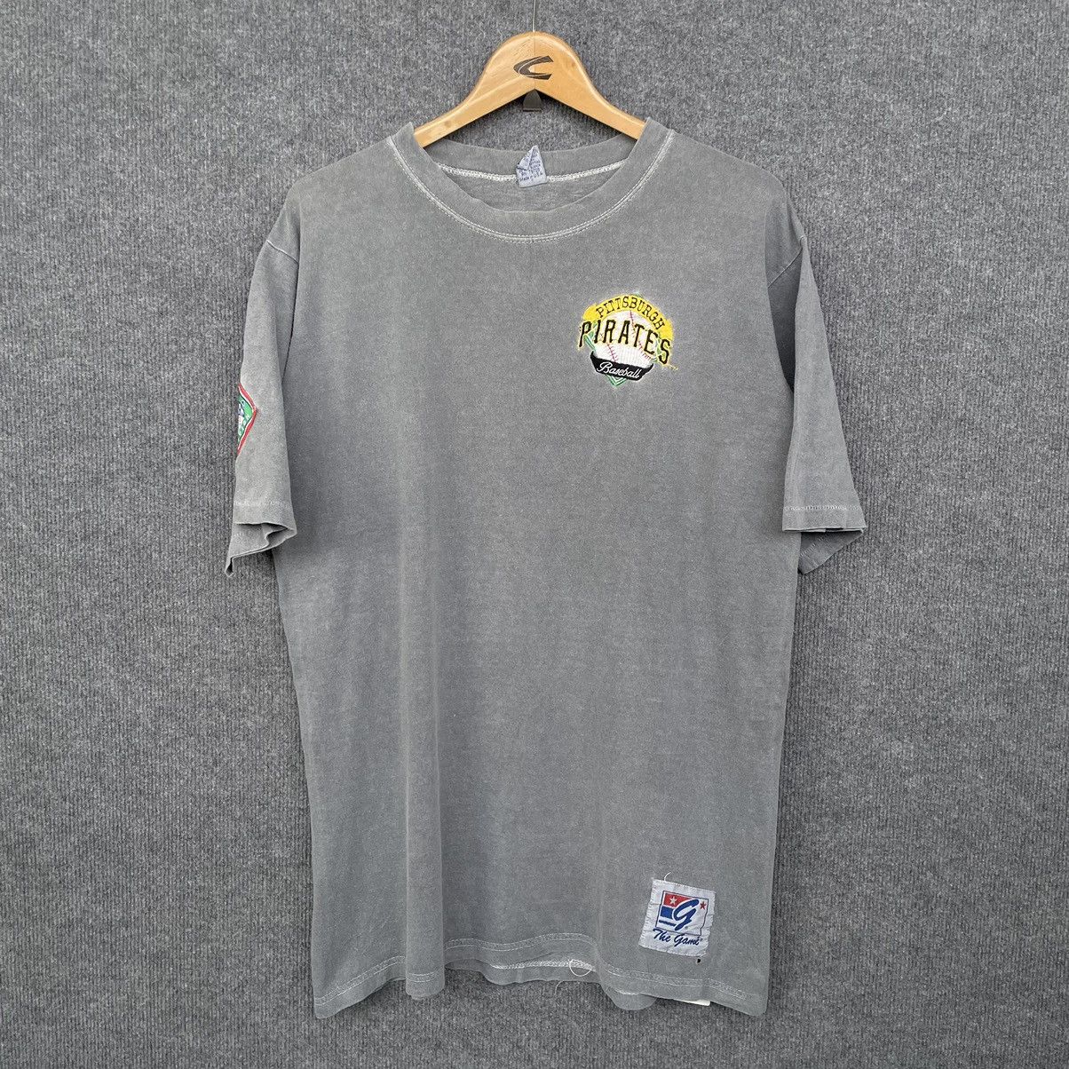 MLB × The Game × Vintage Vintage 90s Pittsburgh Pirates Baseball Faded Grey T Shirt Size US L / EU 52-54 / 3 - 1 Thumbnail