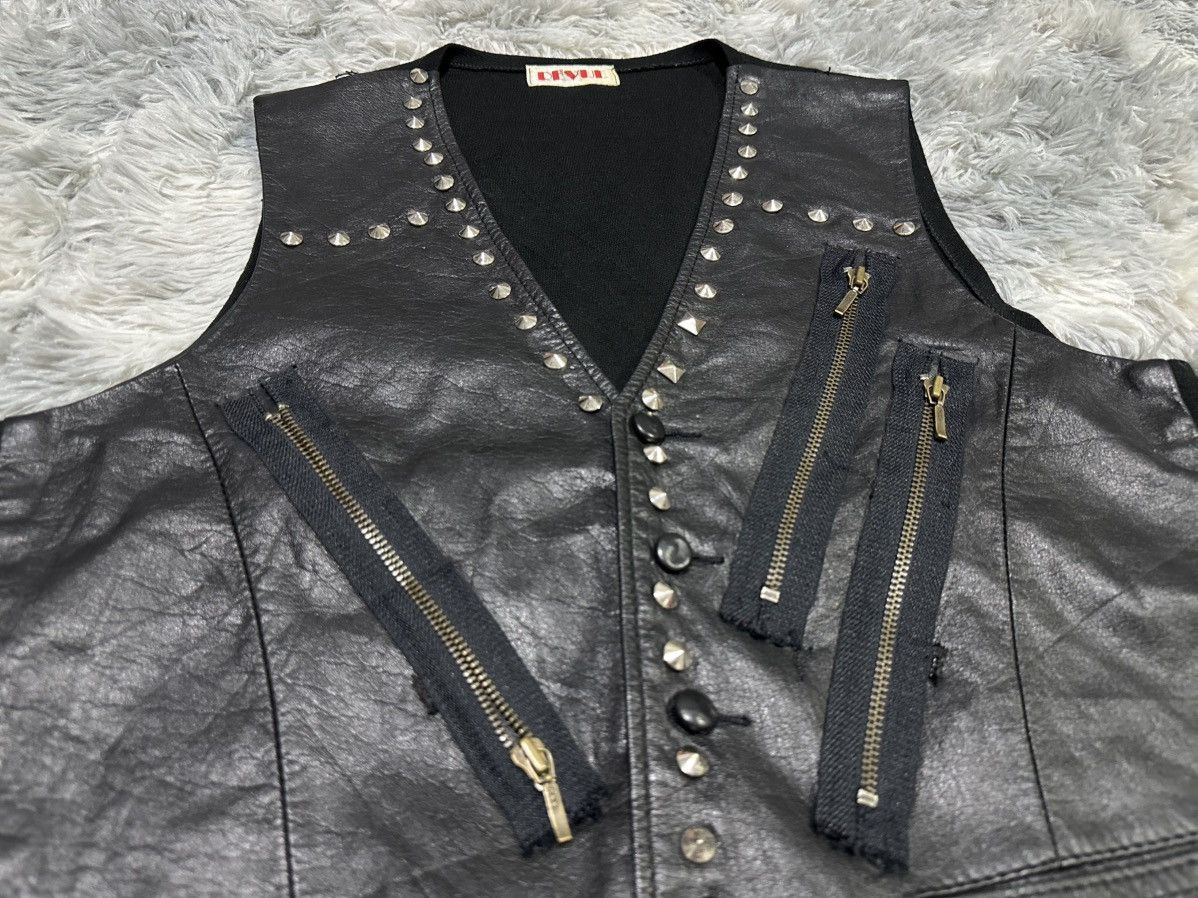 Seditionaries 🔥Japanese Y2K Spike Studded Hybrid Leather Vest Zip Punk Size US M / EU 48-50 / 2 - 3 Thumbnail