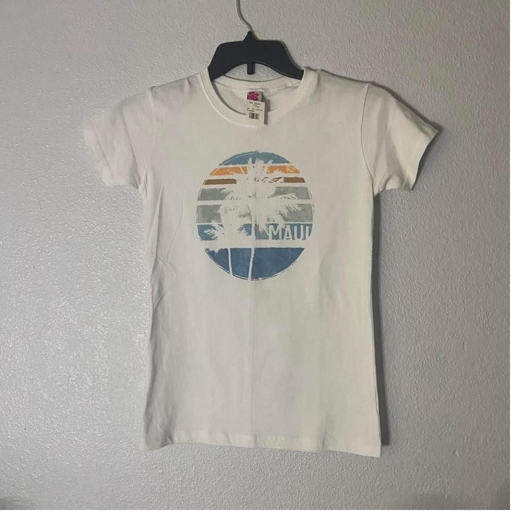 Other Island Girl Maui T Shirt White Hawaii Top Beach Palms Size M / US 6-8 / IT 42-44 - 1 Thumbnail