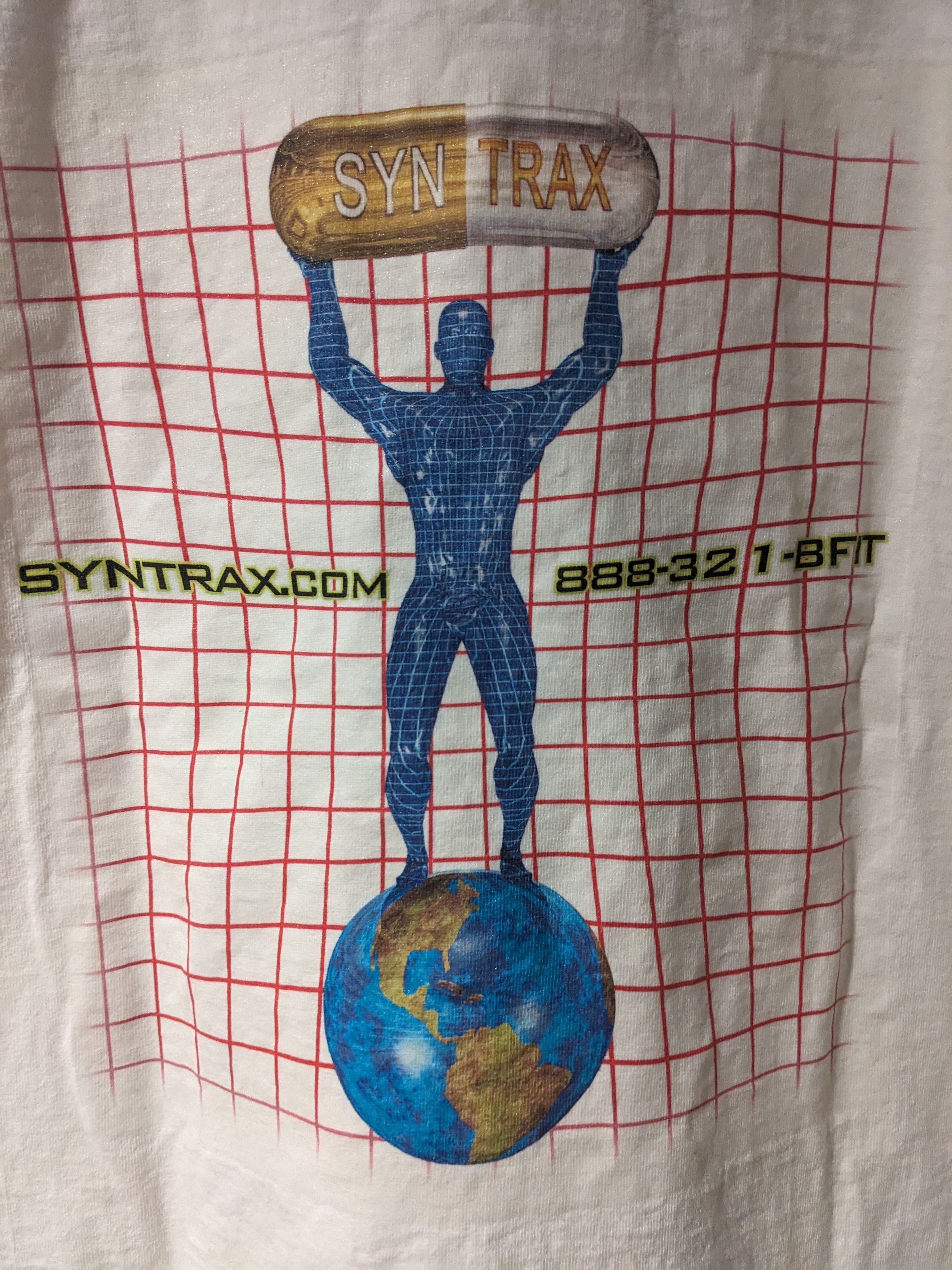 Fruit Of The Loom × Vintage Vintage Y2K Syntrax Nutrition Protein Pill XX-Large T-Shirt Size US XXL / EU 58 / 5 - 2 Thumbnail