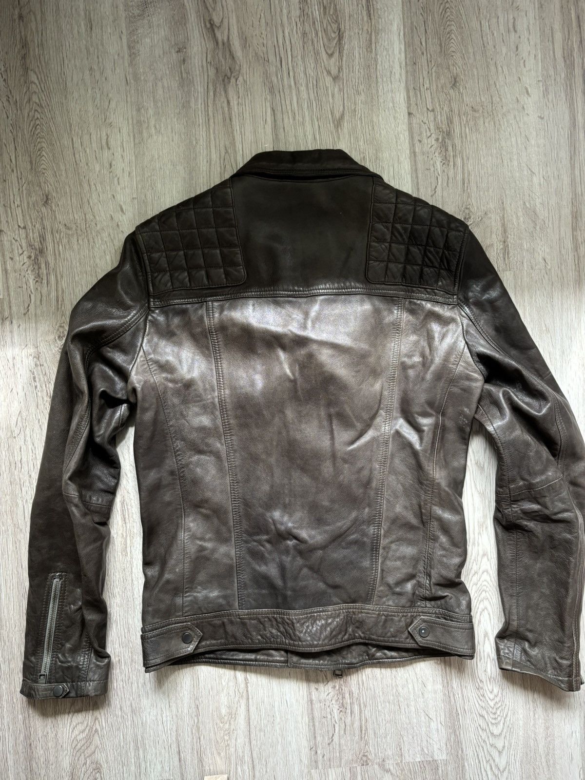 Allsaints AllSaints Conroy Leather Biker Jacket Men Size S Brown Moto Size US S / EU 44-46 / 1 - 12 Thumbnail