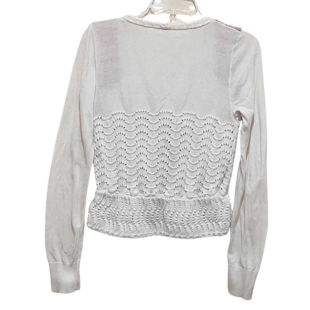 Free People Free People Crochet Button Down Cardigan in White Size M / US 6-8 / IT 42-44 - 6 Thumbnail
