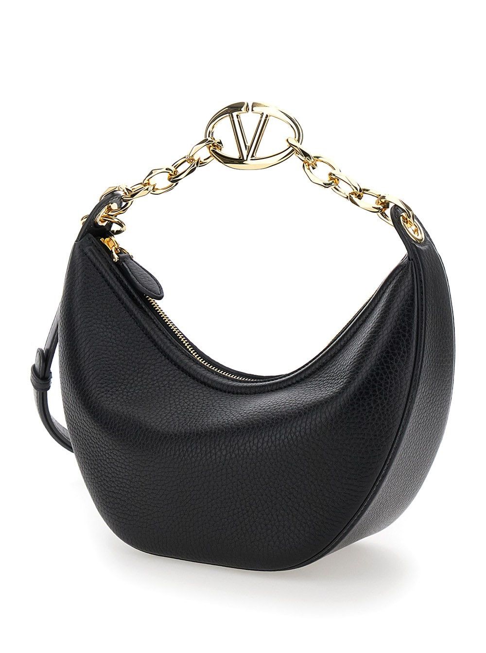 Valentino o1s22i1n0924 Size: OS / Small Vlogo Moon Hobo Bag in Black Size ONE SIZE - 2 Thumbnail