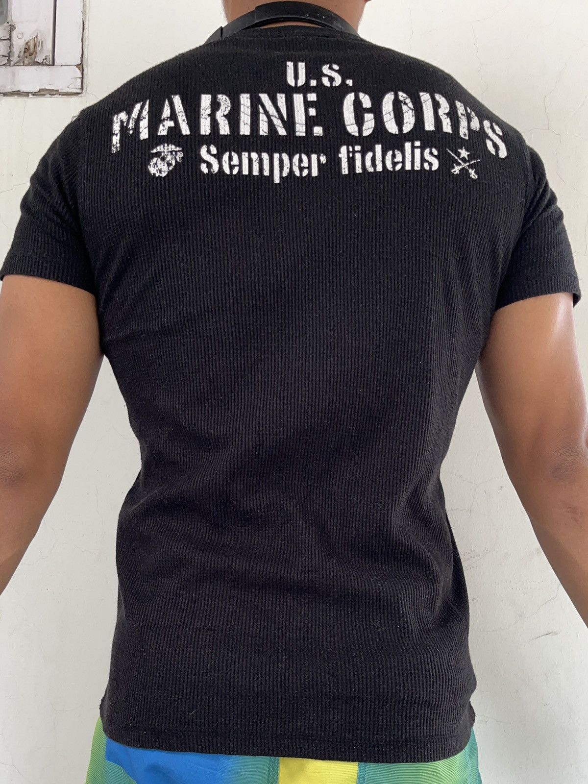 Bullet Noise Bullet Noise “Devil Dog” Dept. Of Navy Knit T-shirt Size US L / EU 52-54 / 3 - 5 Thumbnail
