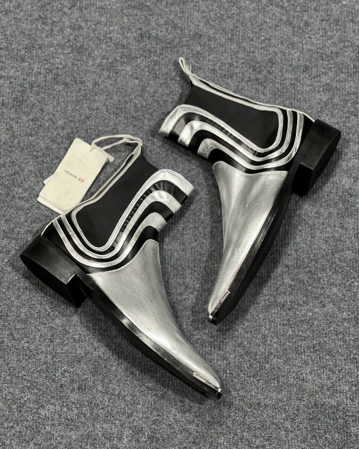 Other Rabanne x H&M Shimmery Metallic Chelsea Boots Size US 11 / EU 44 - 6 Thumbnail