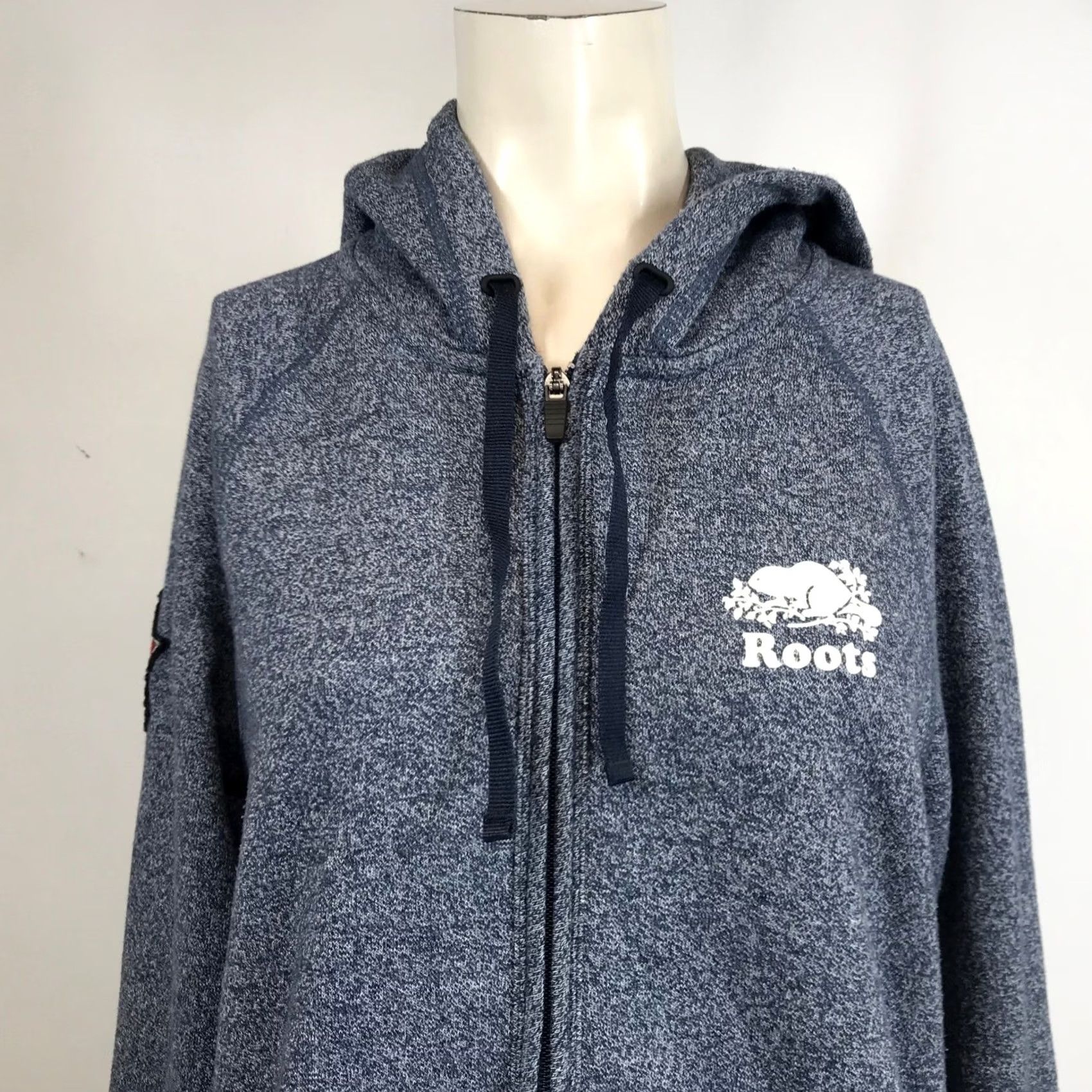 Roots VINTAGE Roots Vancouver Graphic Full Zip Hoodie Heathered Blue Womens M/M Size M / US 6-8 / IT 42-44 - 2 Thumbnail