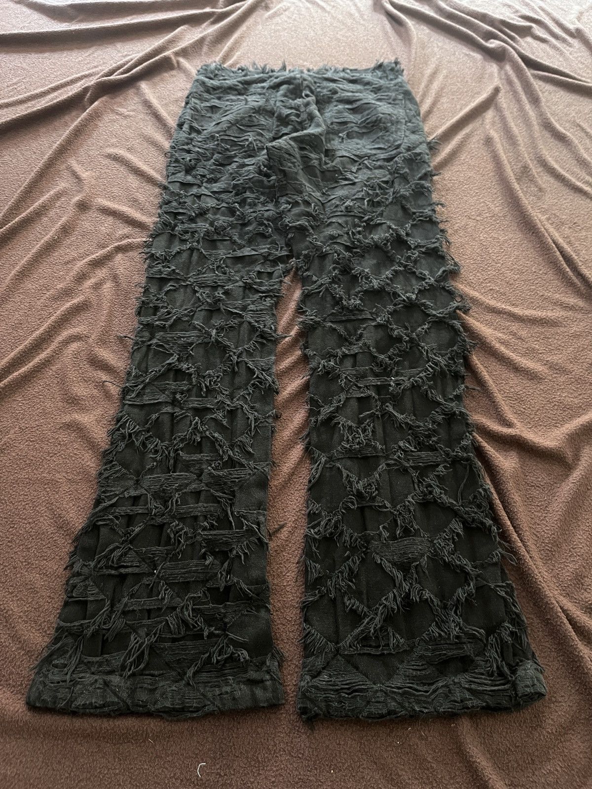 Japanese Brand DISTRESSED MUMMY J CAESAR VERY STYLE FLARE Size US 32 / EU 48 - 13 Thumbnail