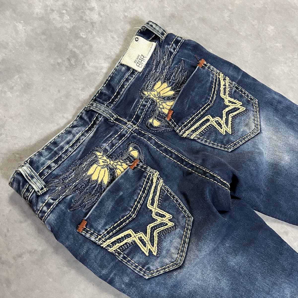 Japanese Brand 2000s Denim BAR y2k Jeans Embroidered Back Robin’s Jean Vibe Size US 28 / EU 44 - 5 Thumbnail