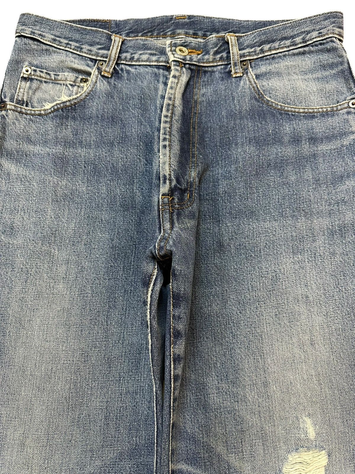 Evisu Vintage Elvis Presley Blue Faded Wash Distress Loose Jeans Size US 32 / EU 48 - 3 Thumbnail