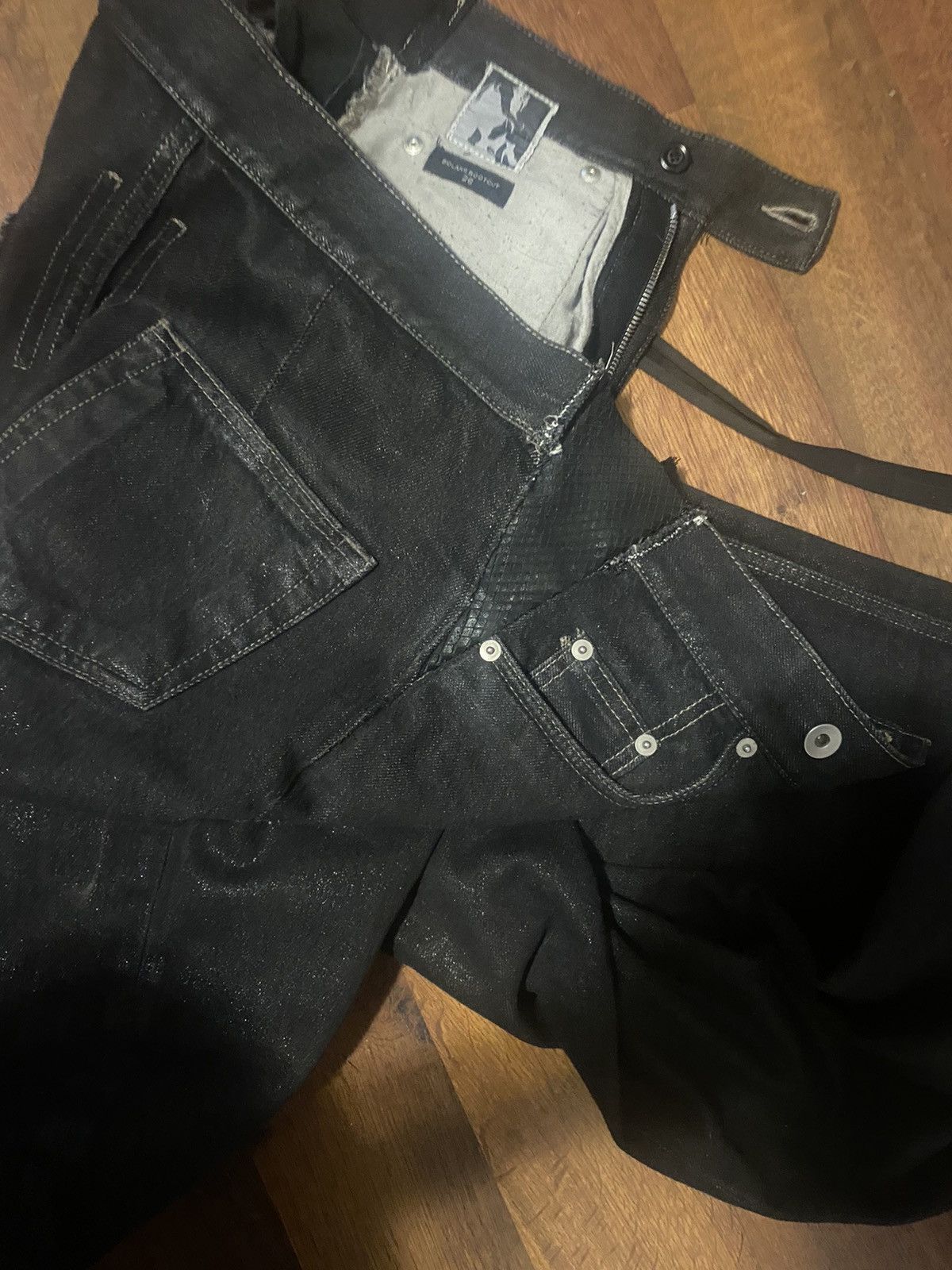 Rick Owens Rick Owens drkshdw F/W21 waxed selvedge denim bolans Size US 30 / EU 46 - 4 Thumbnail