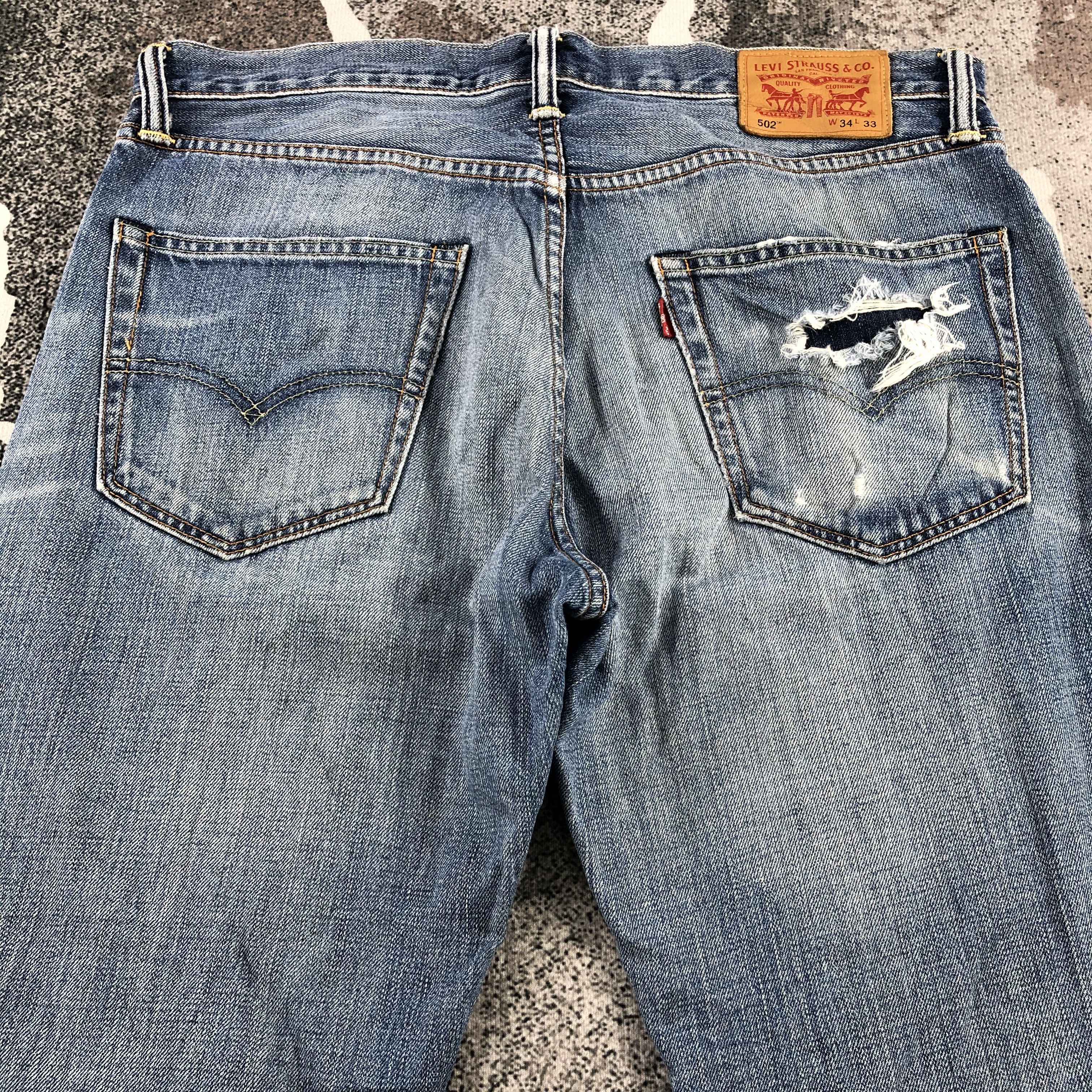 Levi's Vintage Levis 502 Jeans Faded Blue Denim KJ856 Size US 34 / EU 50 - 4 Thumbnail
