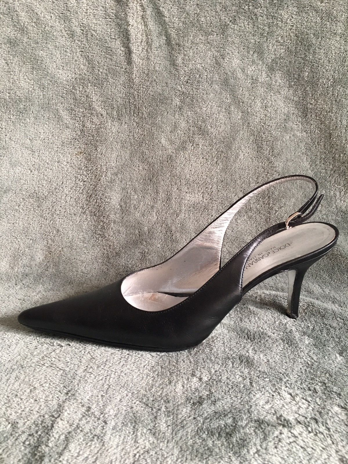 Dolce & Gabbana Dolce & Gabbana Black Leather Sling Heels Pumps EU 38 Size US 8 / IT 38 - 4 Thumbnail